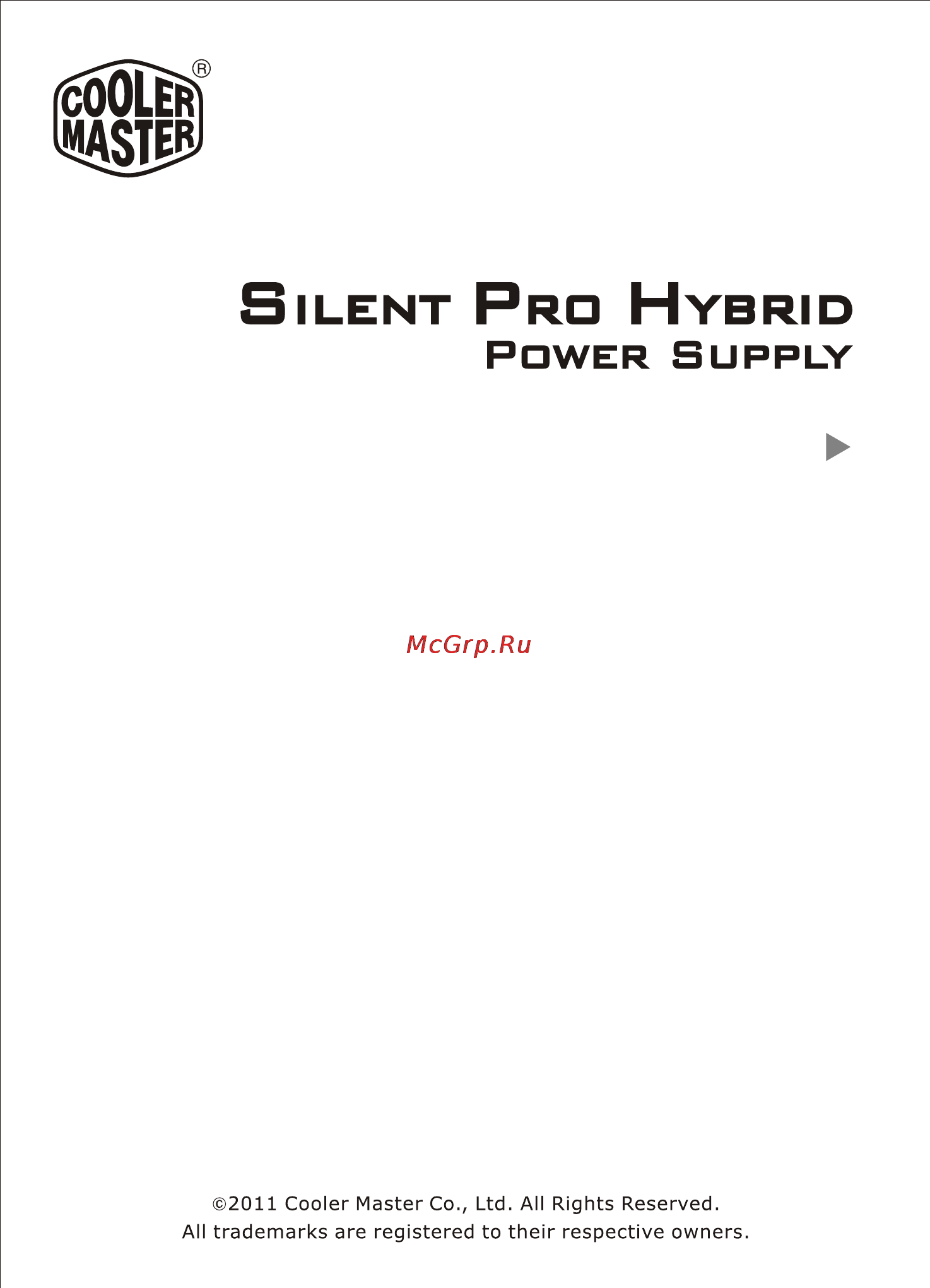 Cooler Master Silent Pro Hybrid 1300W Инструкция по эксплуатации онлайн