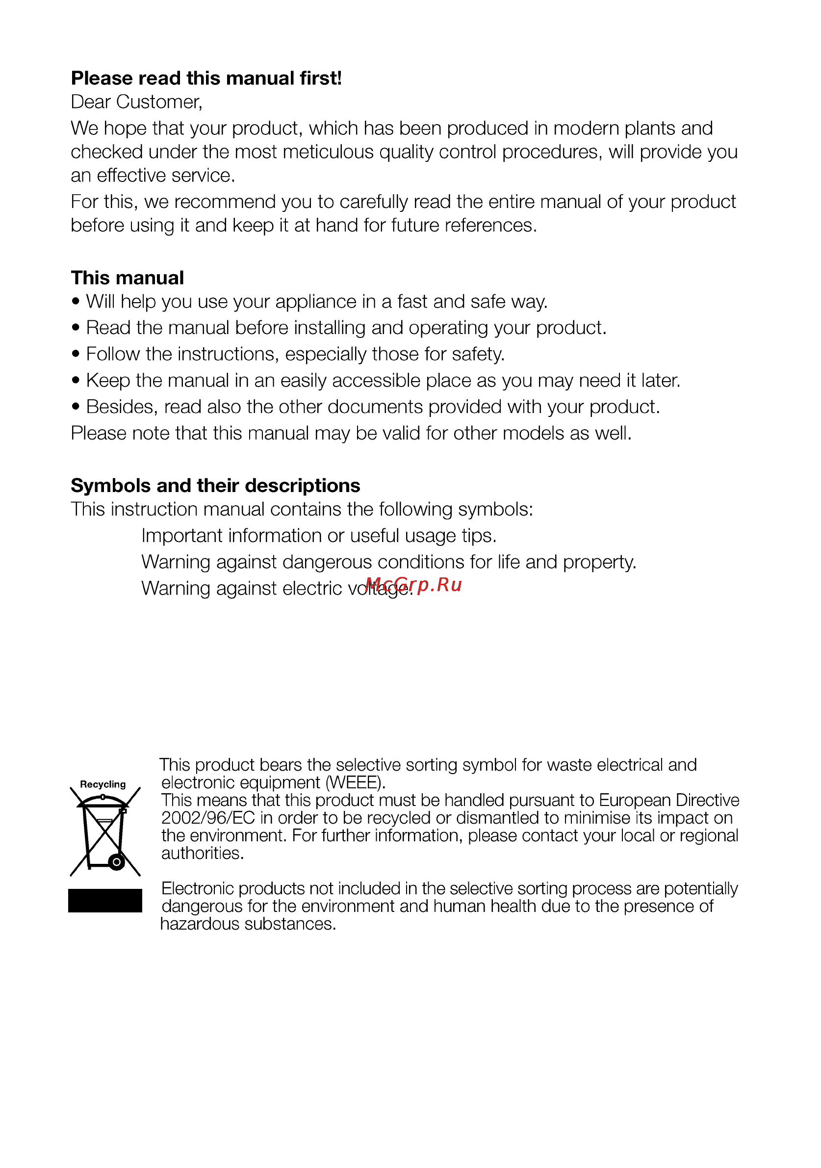 Beko DSE25006S [2/40] Please read this manual first
