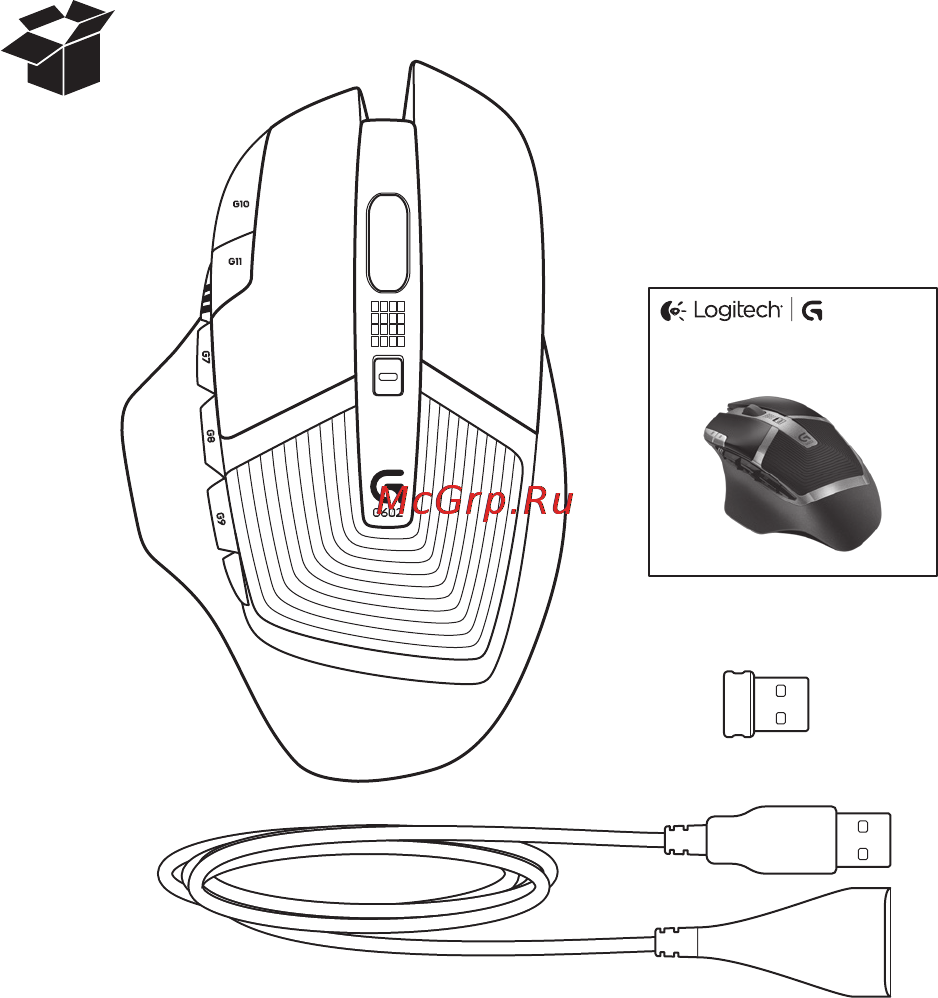 Logitech G602 (910-003821) Инструкция по эксплуатации онлайн [2/6] 106004