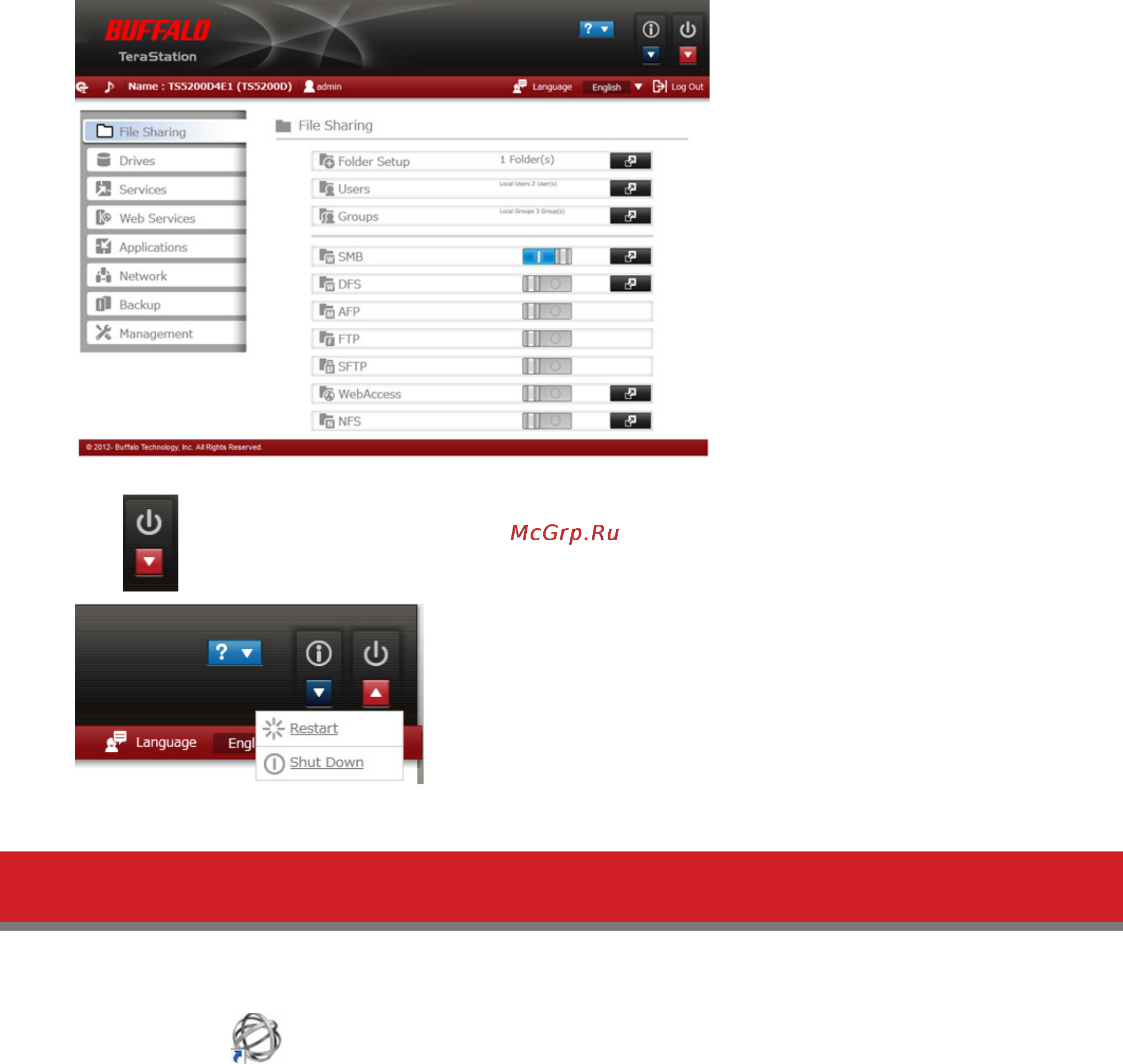 Buffalo TS5800D1608 [17/181] Changing the administrator password
