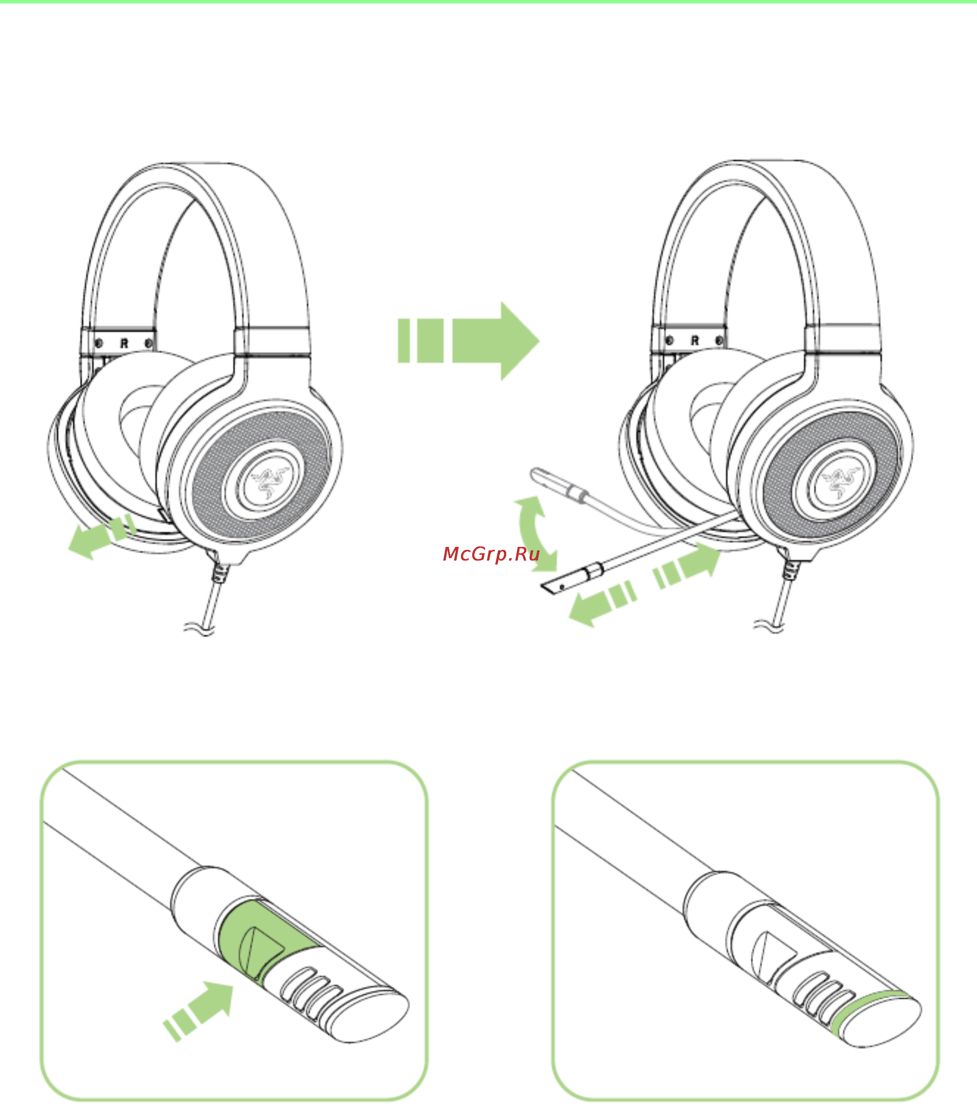 Razer kraken 7.1 [6/23] Использование выдвижного микрофона