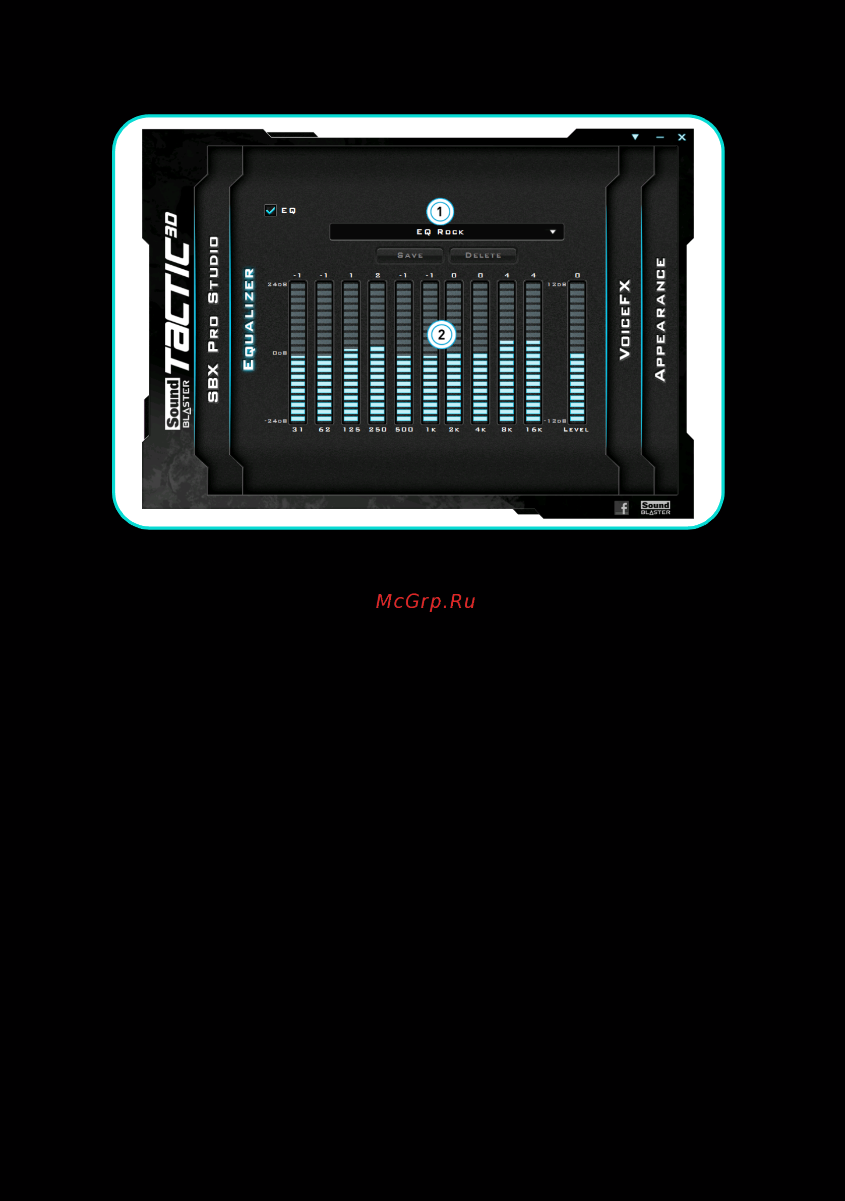Creative Sound Blaster Tactic 3D Sigma (FGPN70GH014000002) [10/19] Настройки эквалайзера