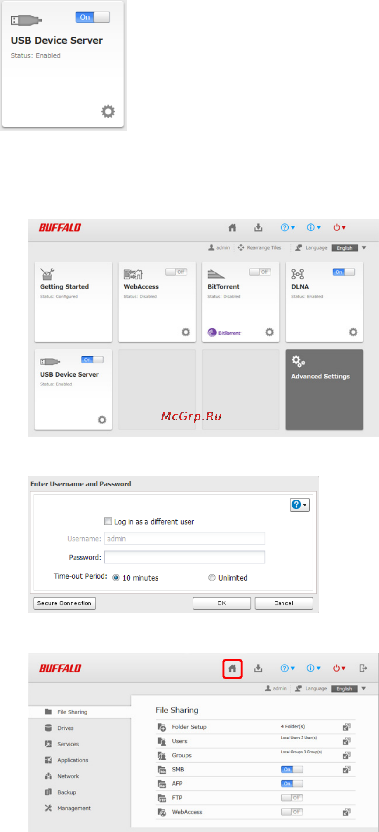 Buffalo LS441D1604-EU [15/105] Opening advanced settings