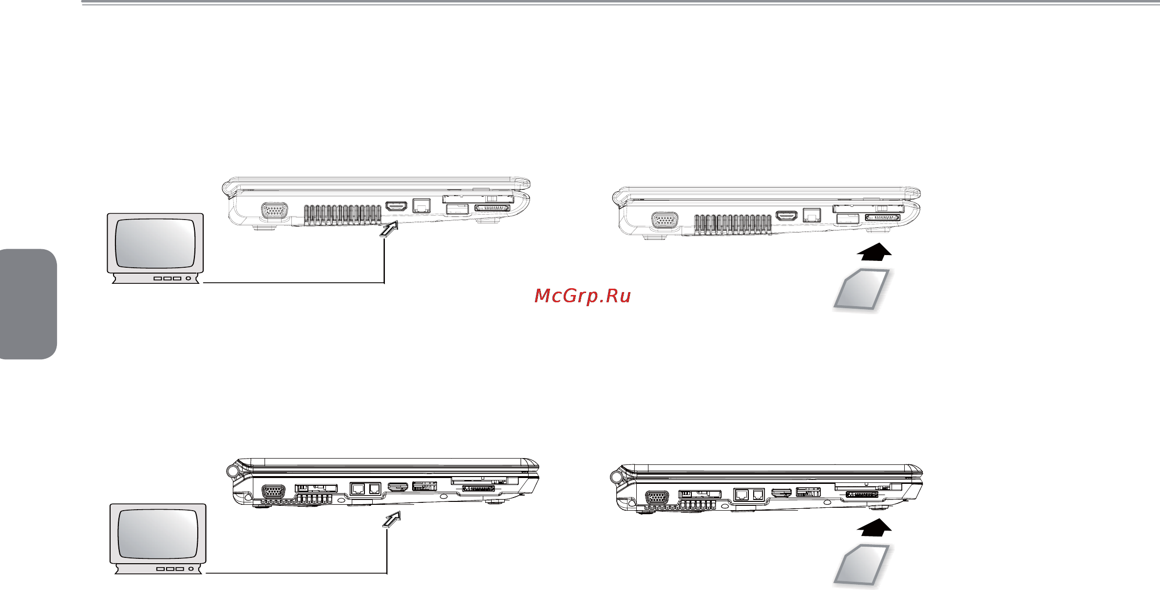 Gigabyte Q1458L [25/35] Подключение к порту hdmi 2 карты ms ms pro ms duo mmc sd