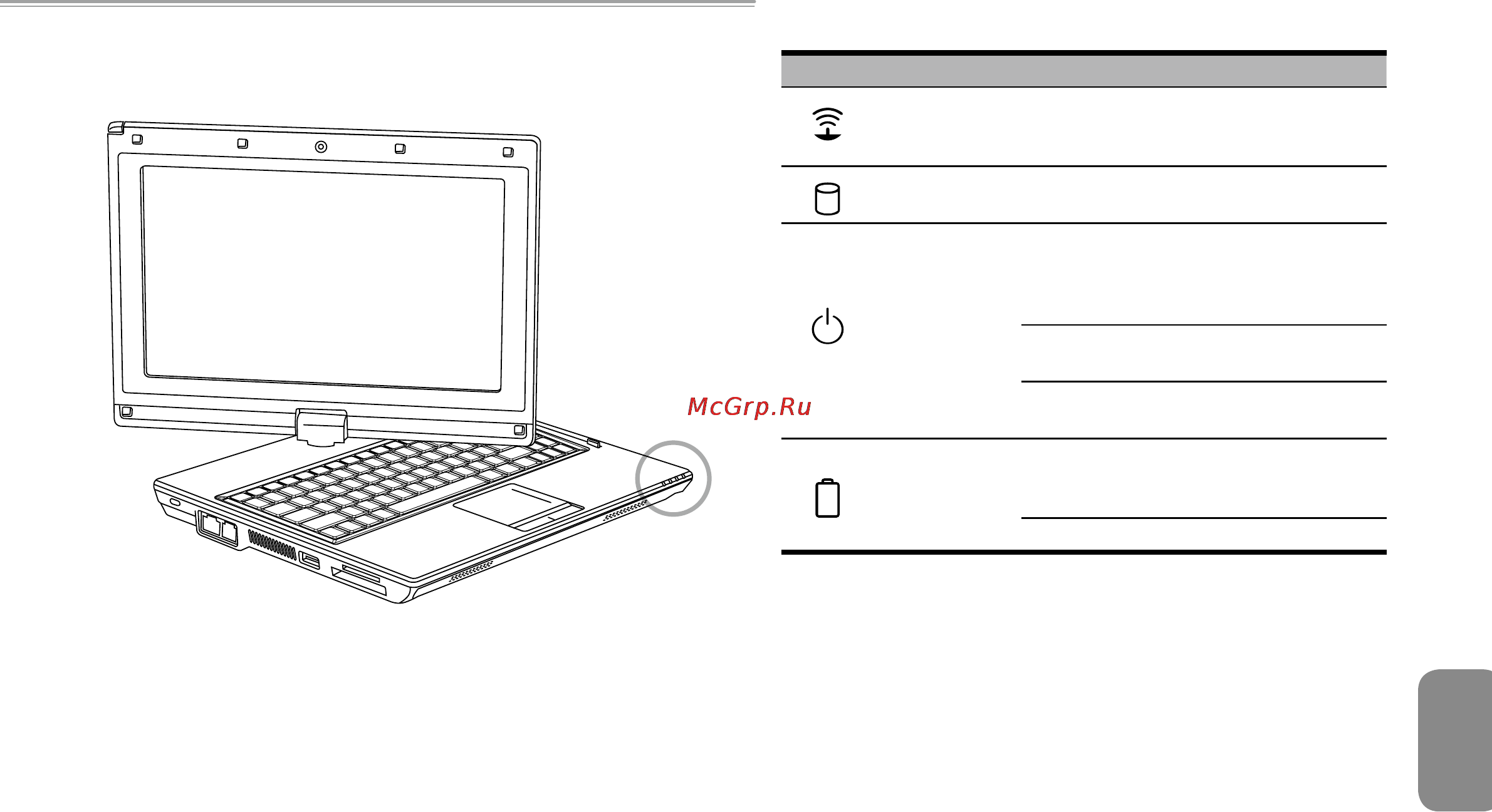 Gigabyte M912 [12/44] Индикаторы состояния