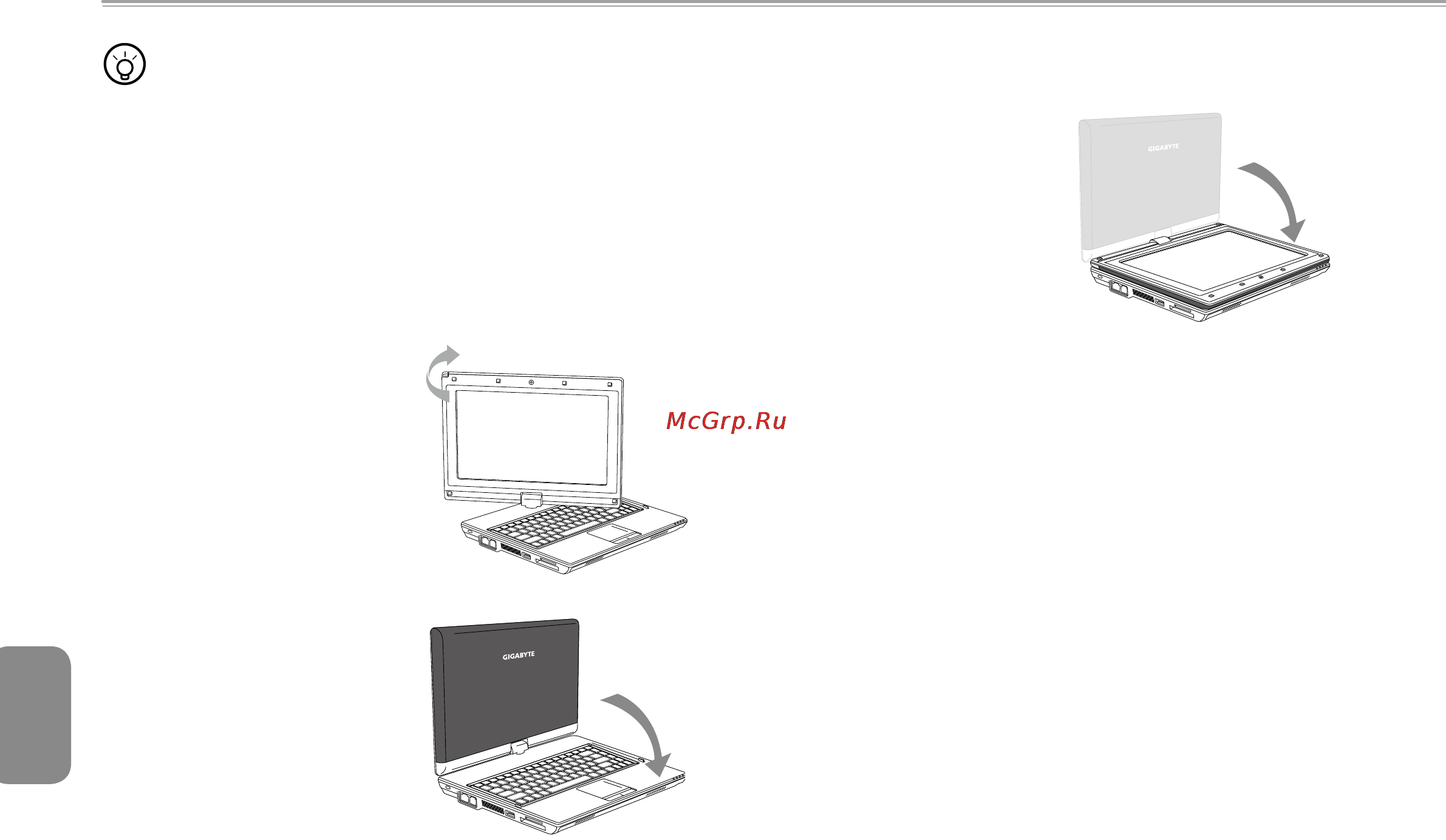 Gigabyte M912X [19/44] Использование портативного компьютера