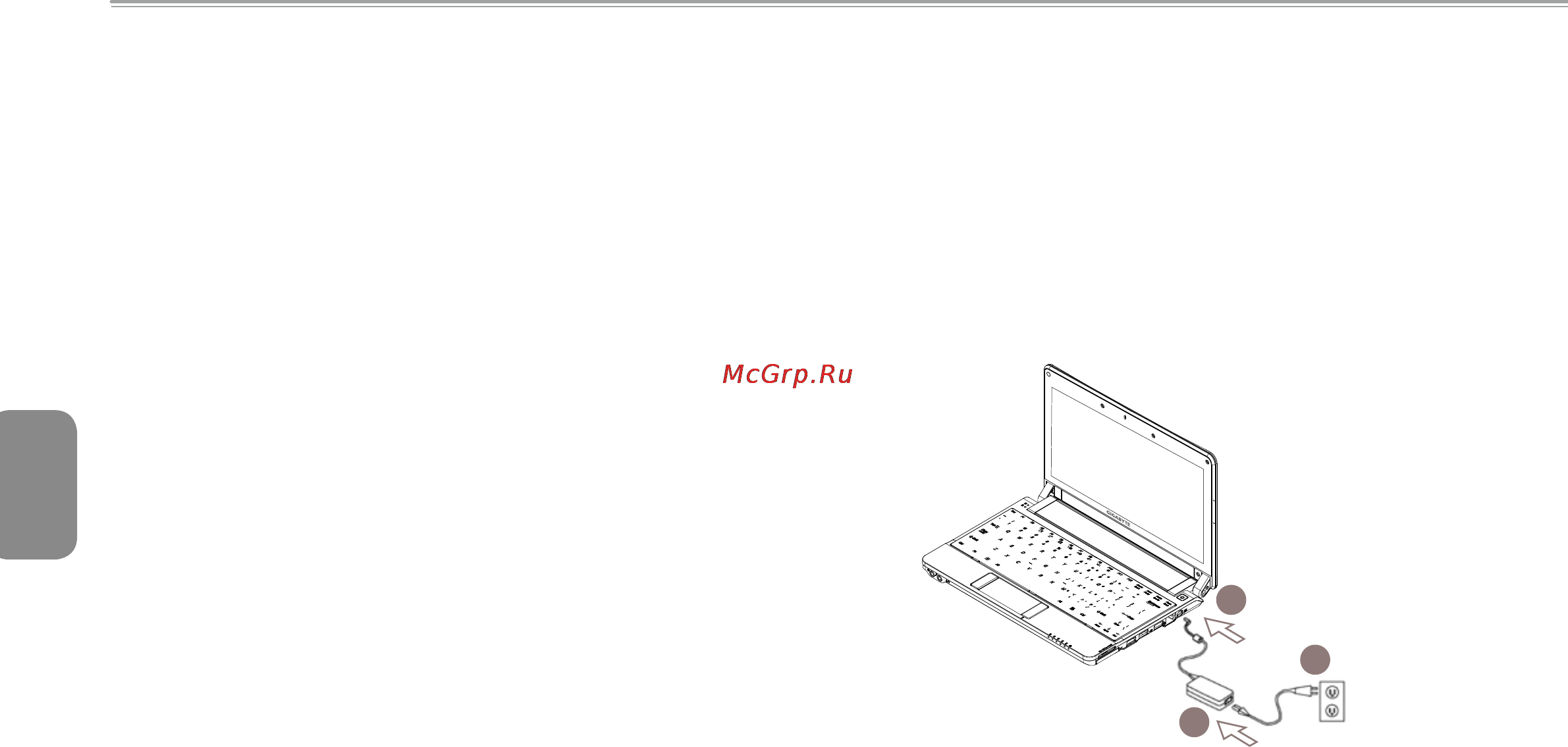 Gigabyte M1022X [19/55] Подключение сетевого адаптера