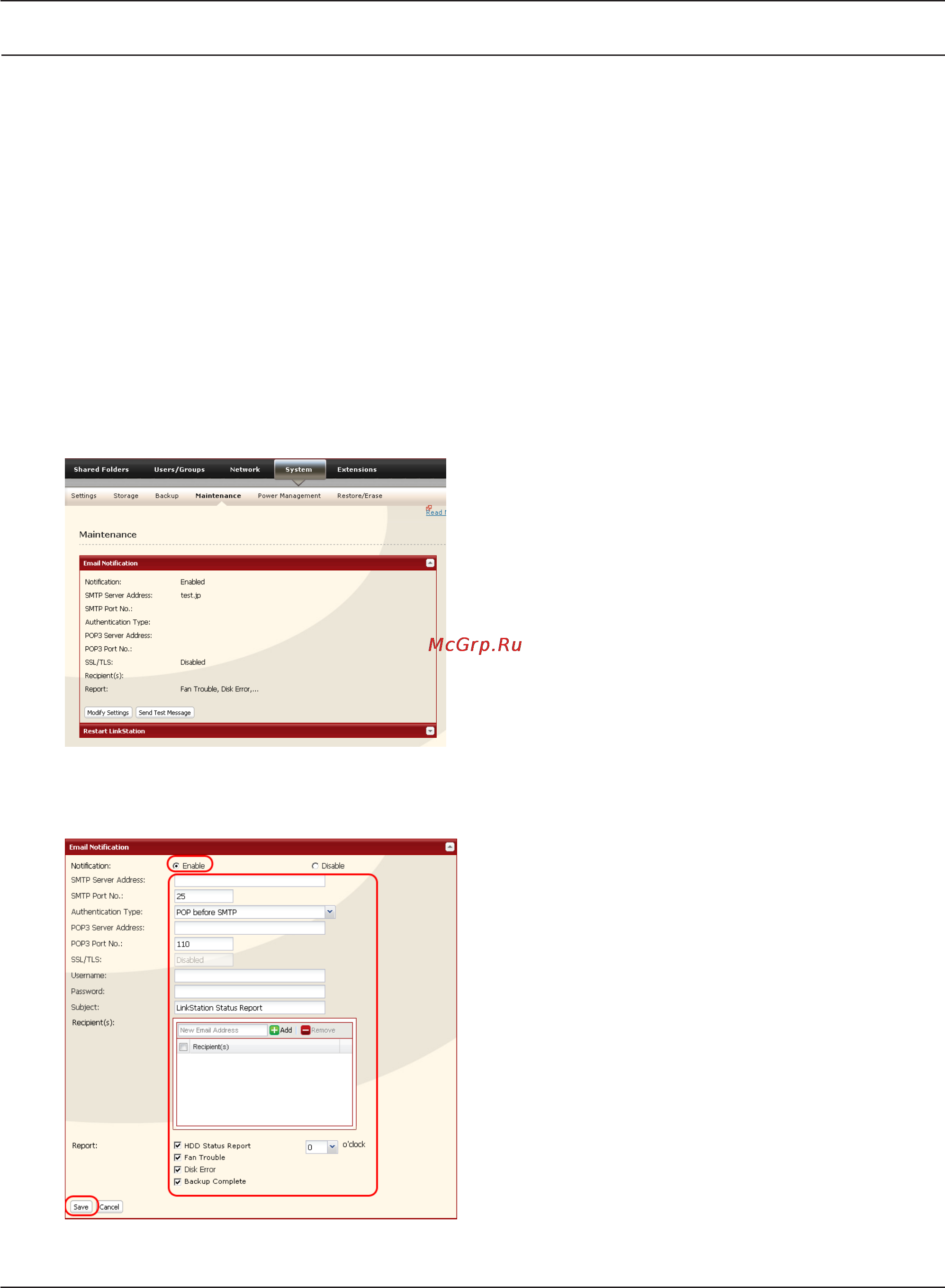 Buffalo LS-X1.0TL-EU [103/211] Email notification