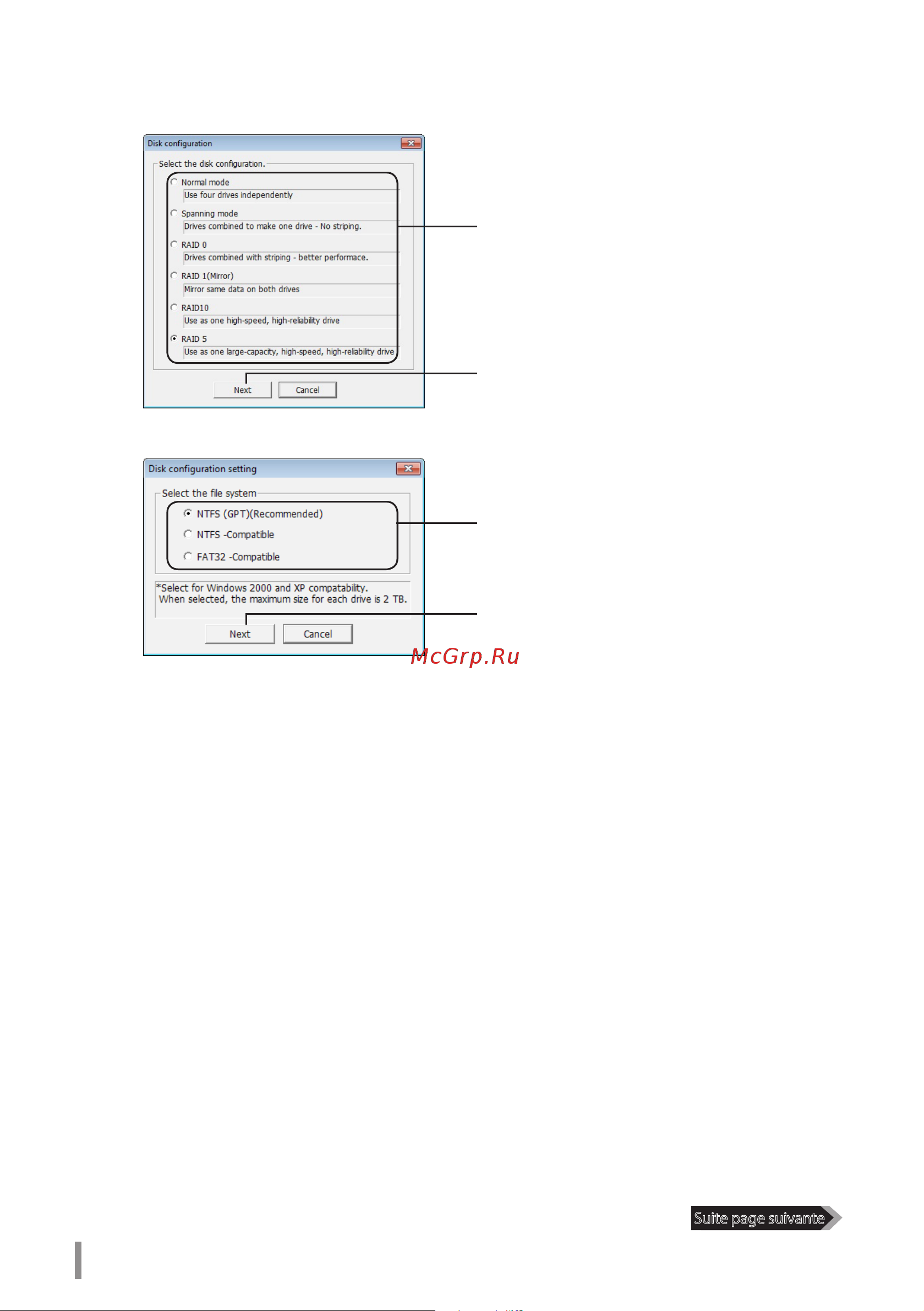 Buffalo HD-QL16TU3R5-EB [141/440] Lorsque le message if the disk configuration is changed all data on the drive will be erased are you sure you want to proceed si la configuration du disque est modifiée toutes les données présentes sur le disque seront supprimées êtes vous sûr de vouloir continuer s affiche cliquez sur yes oui