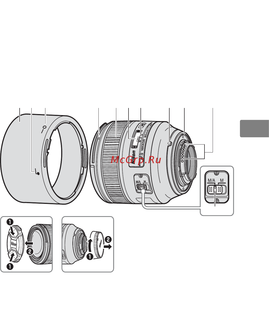 Nikon AF-S 85mm f/1.4G Nikkor [3/12] Jp en de fr es sv ru nl it cz sk ro ua ck ch kr