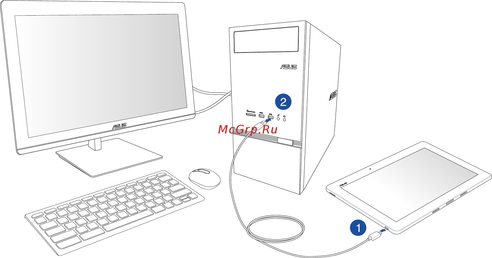 Asus TF103C-1B080A White [50/158] Подключение к пк