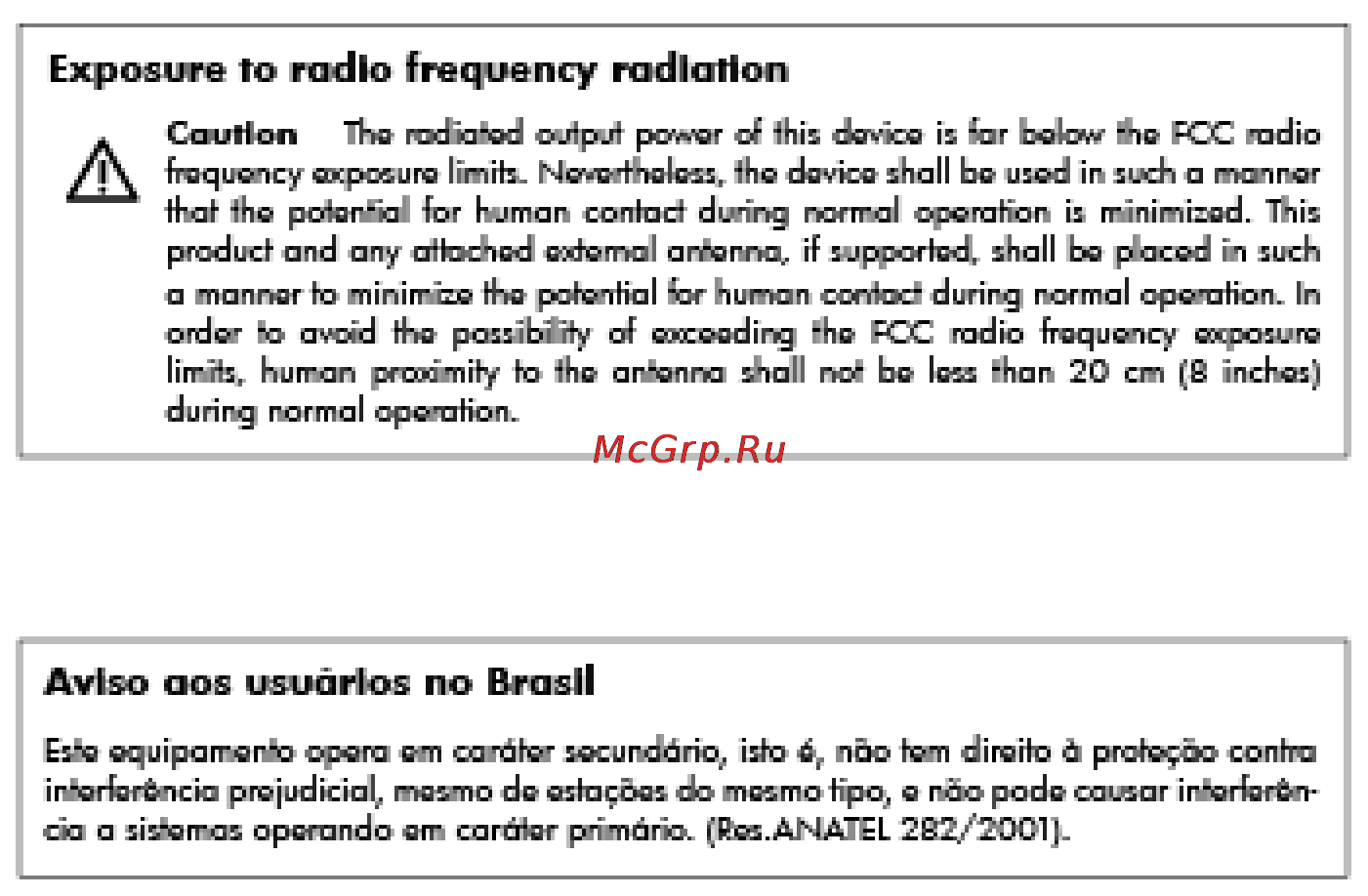 HP Deskjet Ink Advantge 4515 [106/110] Exposure to radio frequency radiation