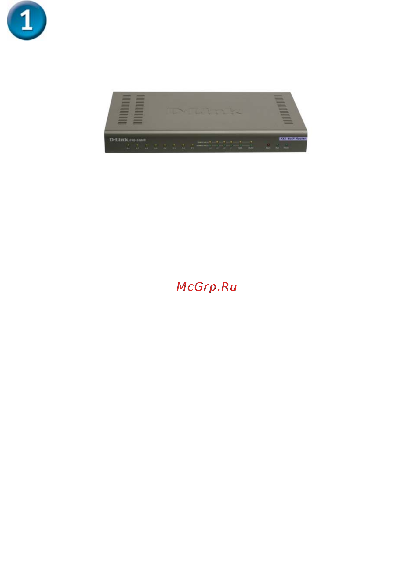 D-Link DVG-5008S [2/8] Передняя панель