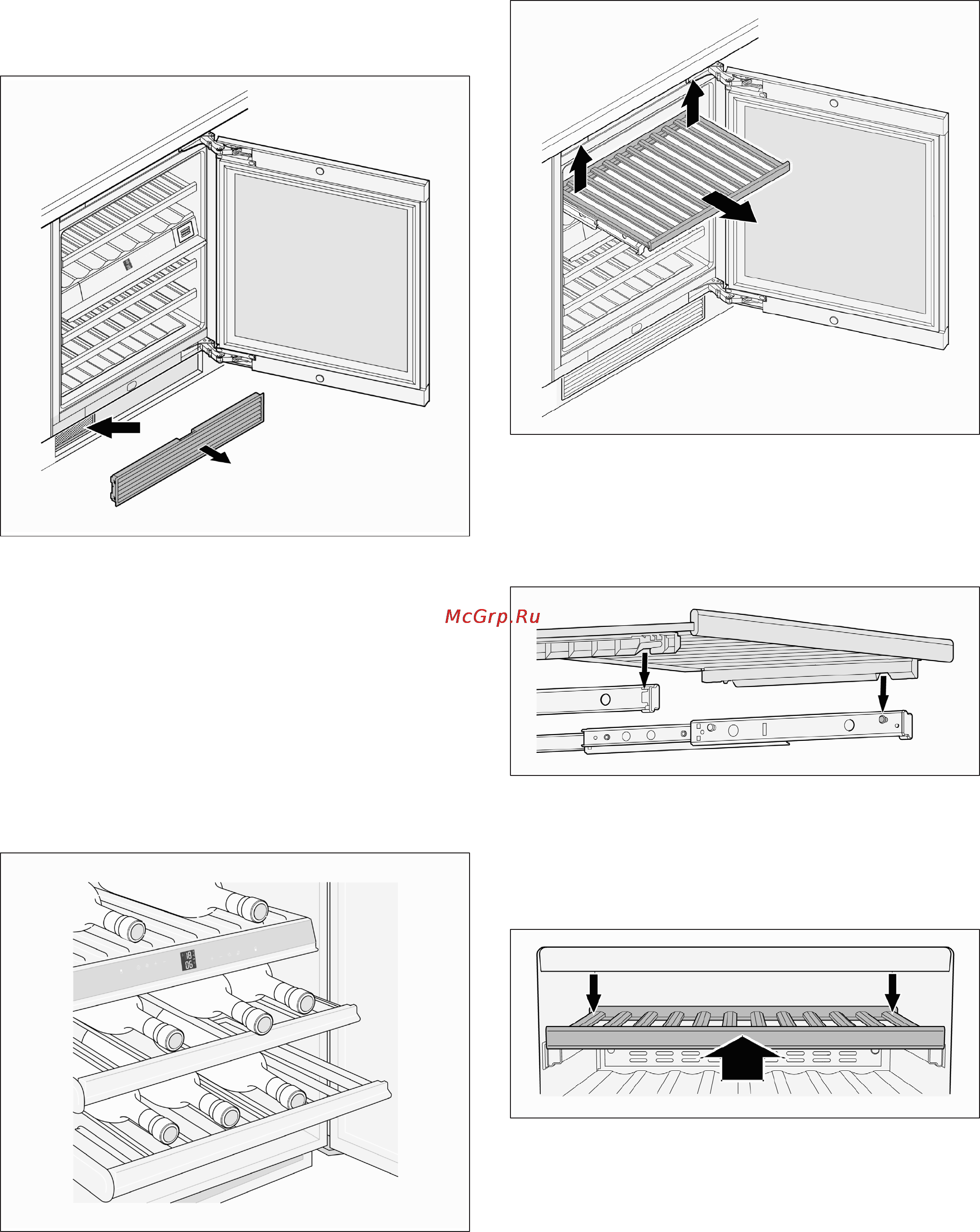 Gaggenau RW 404 [114/118] Виймання встановлення кртлень пляшок