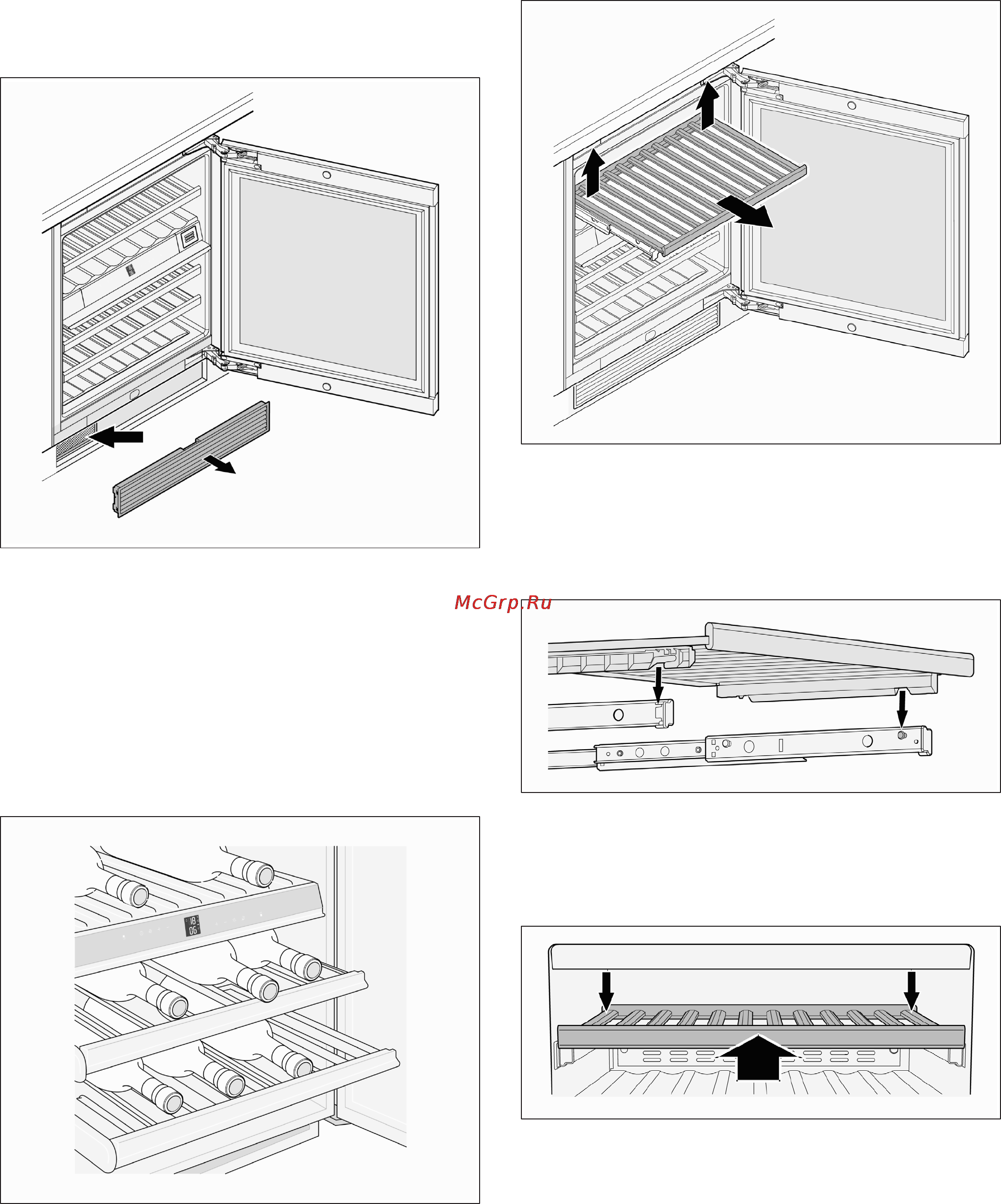 Gaggenau RW 404 [68/118] Pudelu plauktu iz emsana ievietosana