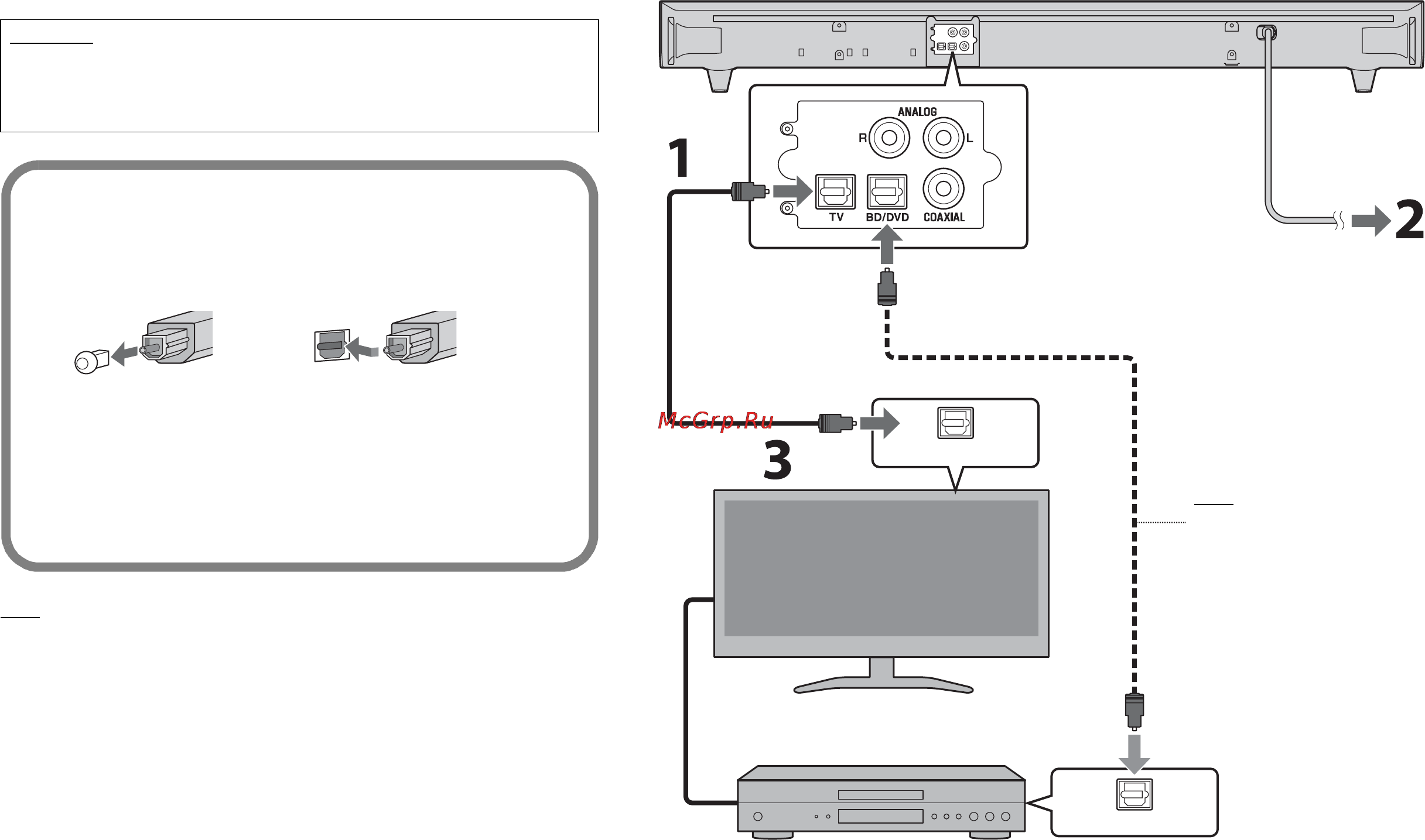 Yamaha YAS-93 Black [8/162] Connect the tv and sound bar with the optical cable supplied