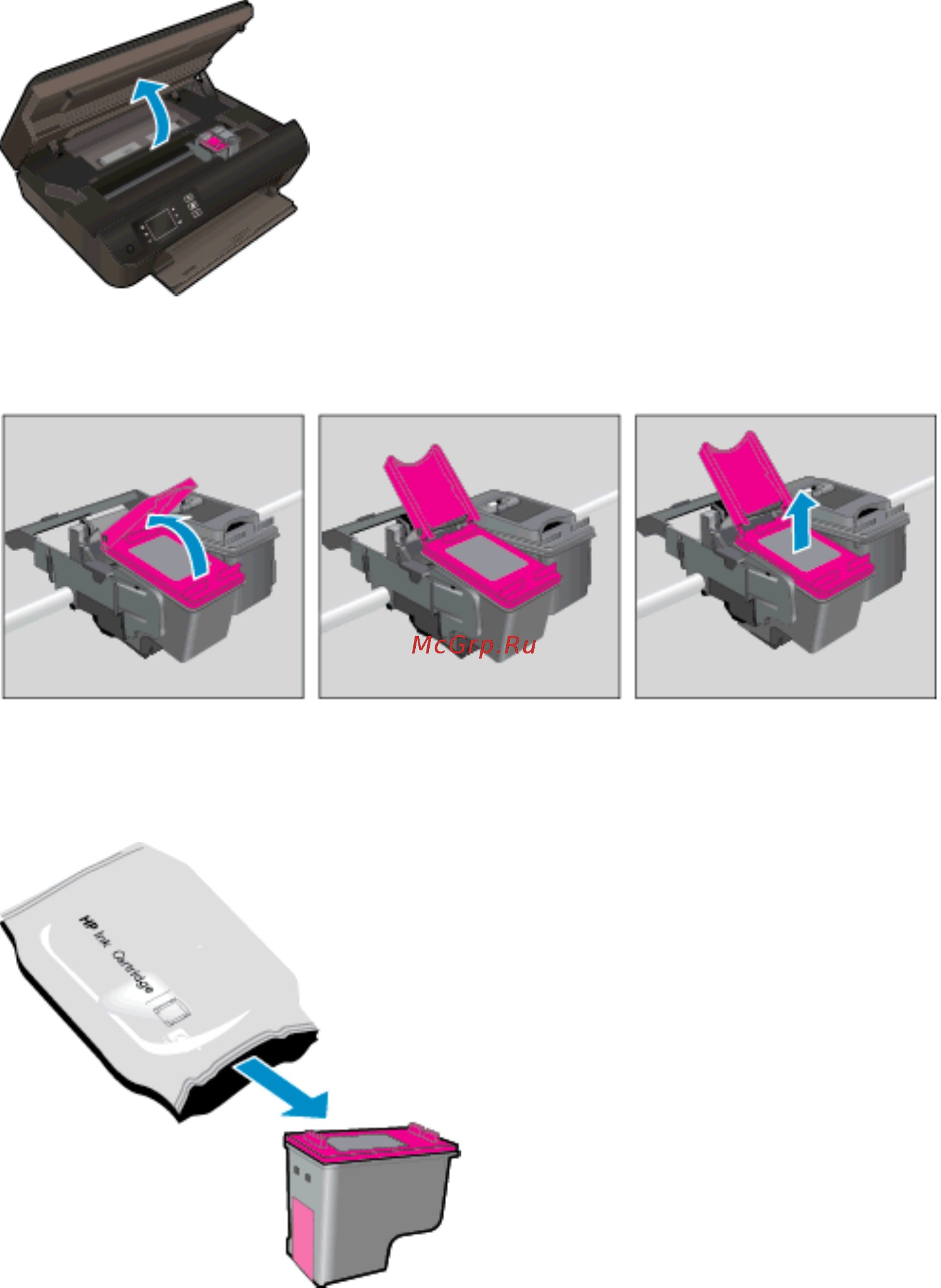 HP Deskjet Ink Advantage 3545 [49/110] Замена картриджей