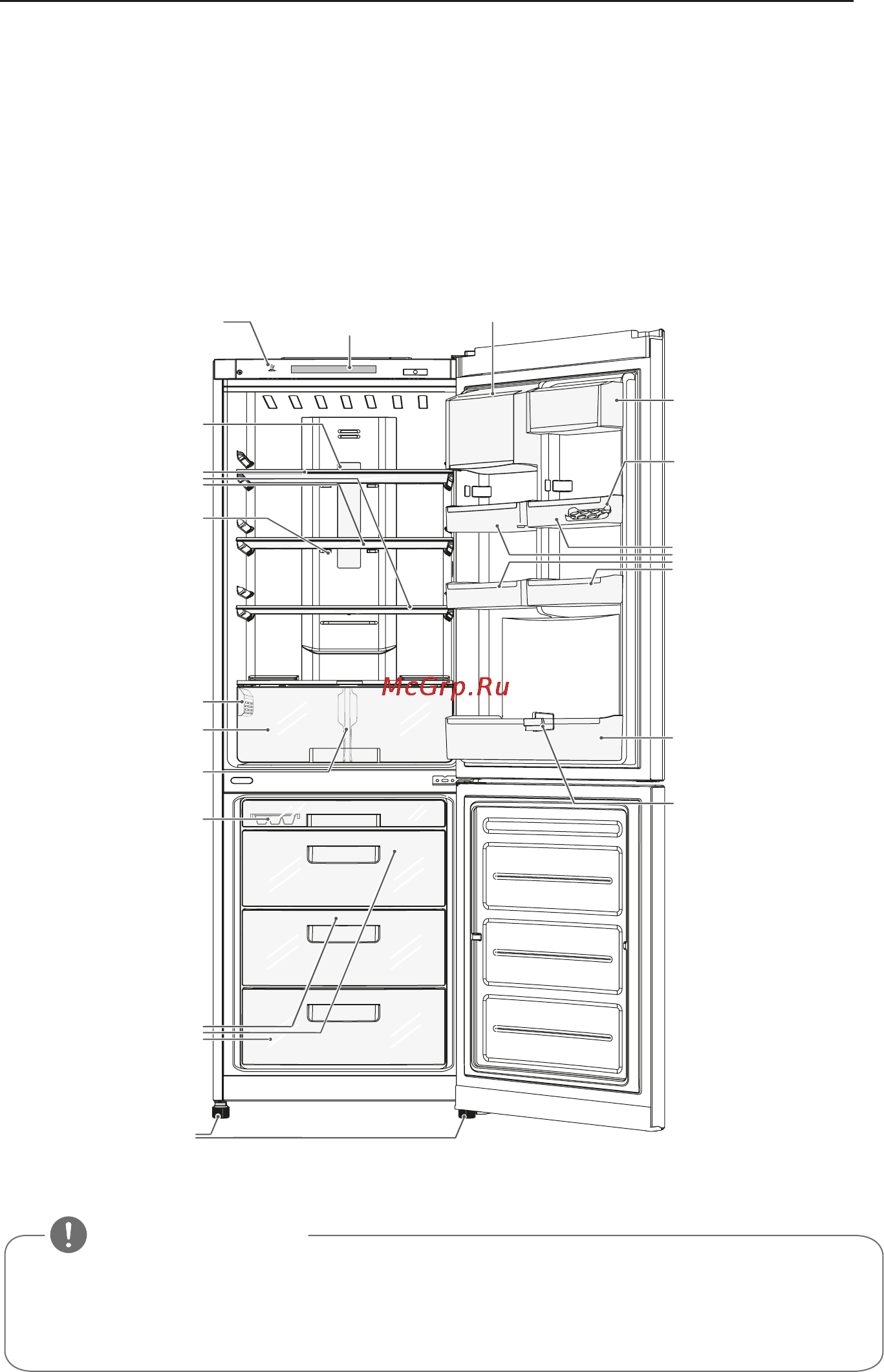 LG GA-M419SARZ [9/24] Основные части холодильника