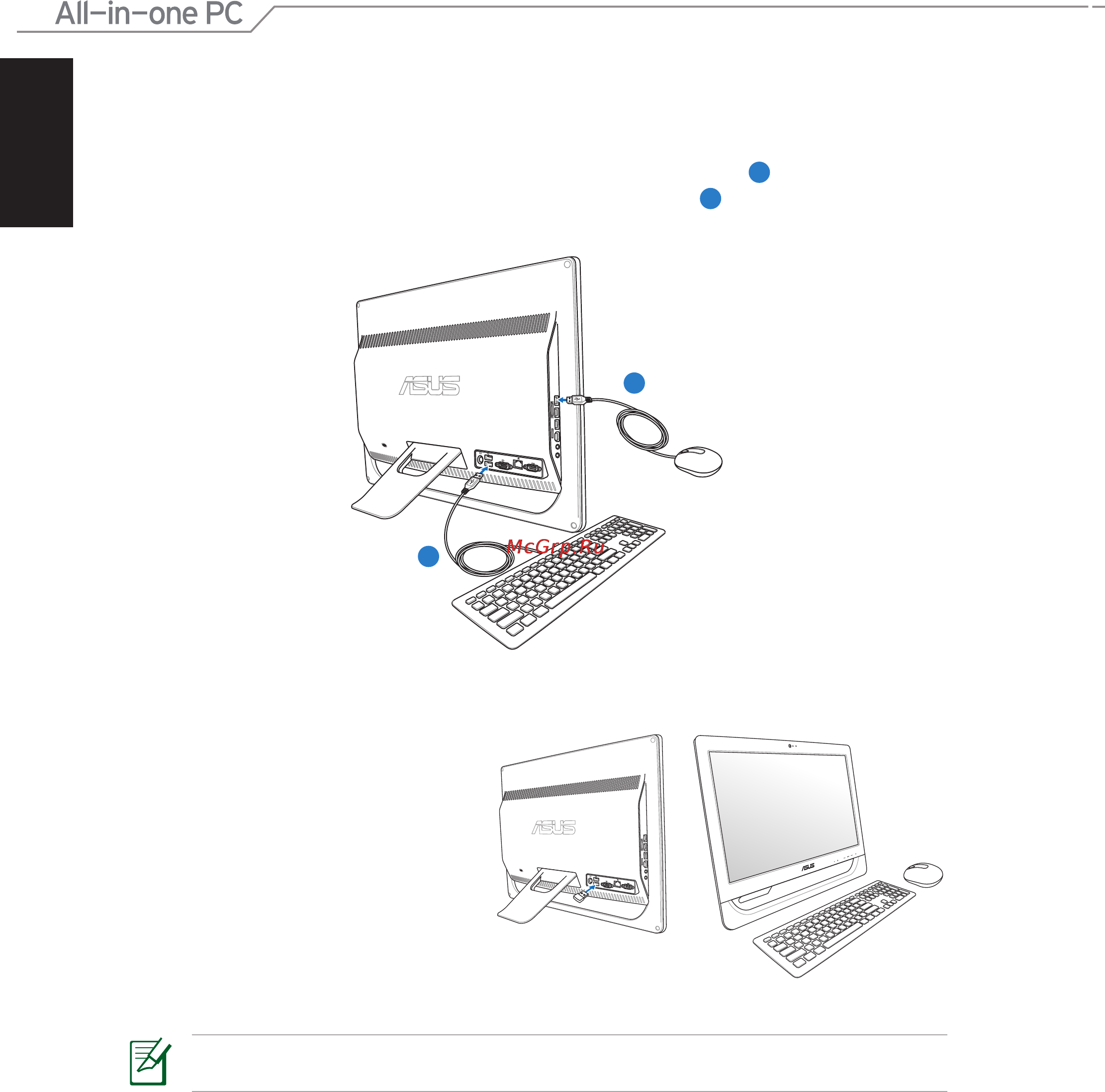 Asus ET2012IGTS [32/44] Подключение проводной клавиатуры и мыши