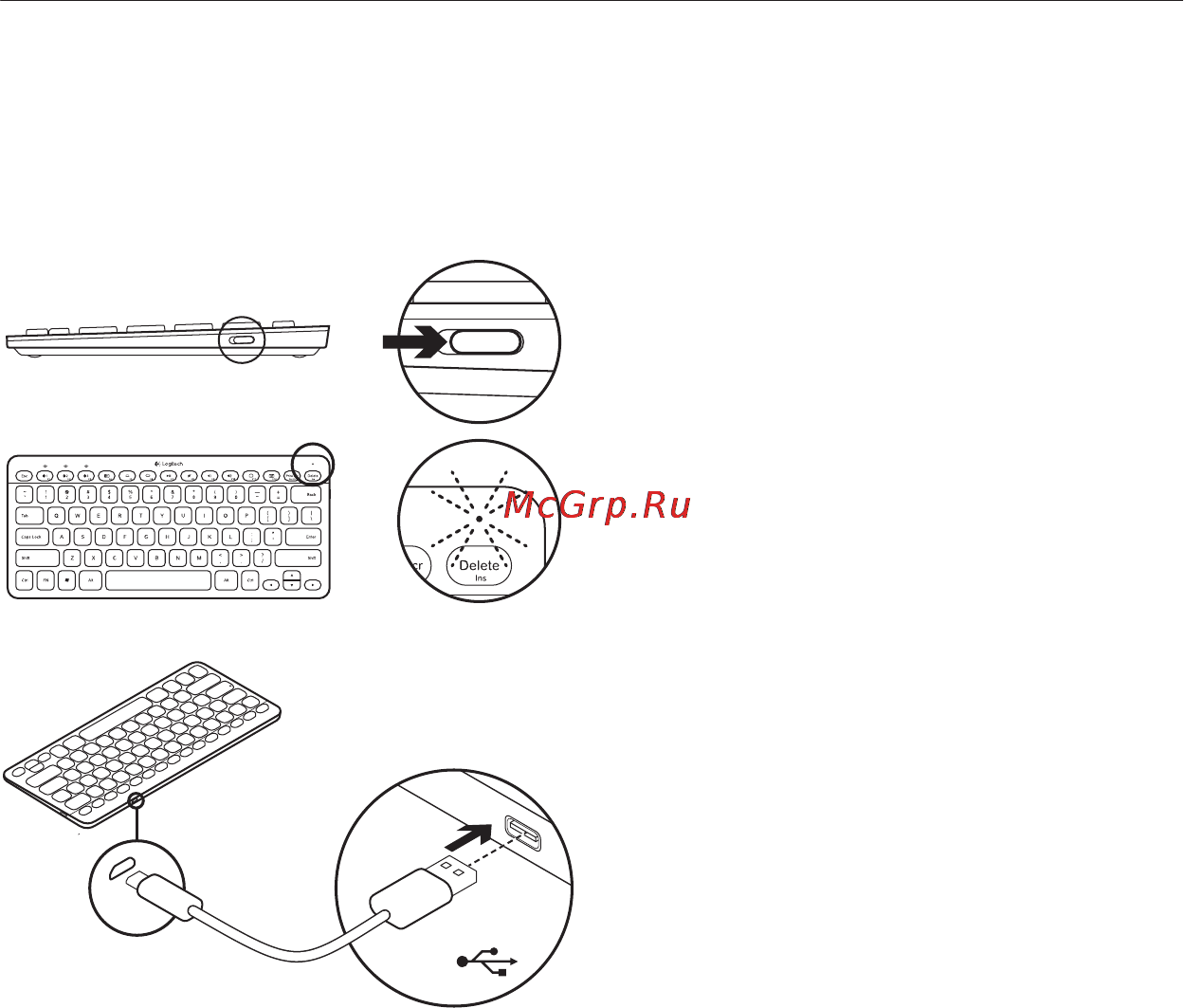 Logitech K810 (920-004322) [7/14] Зарядка батарей