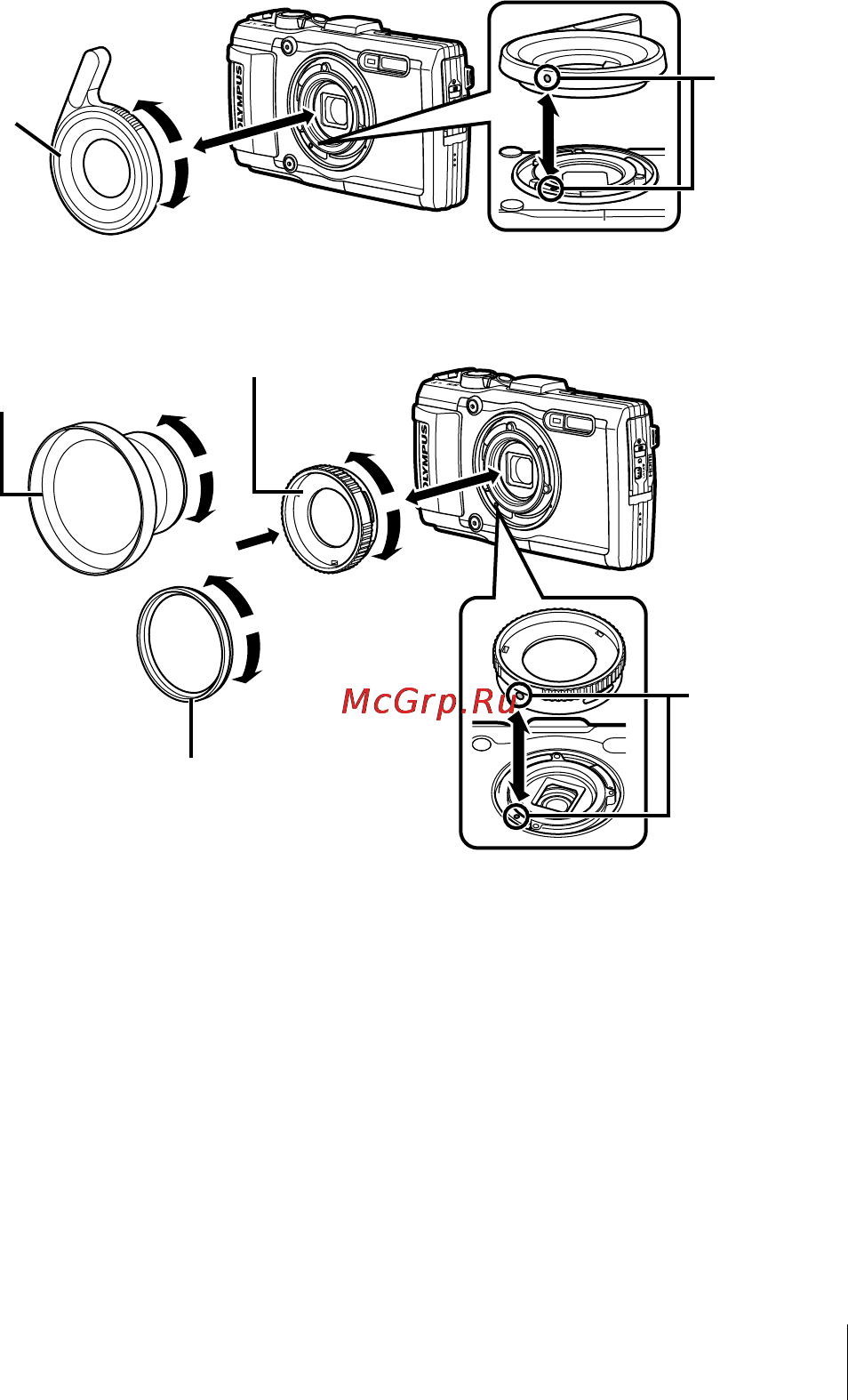 Olympus TG-3 Macro Light Kit Red [97/115] Для установки снятия световода светодиодной подсветки