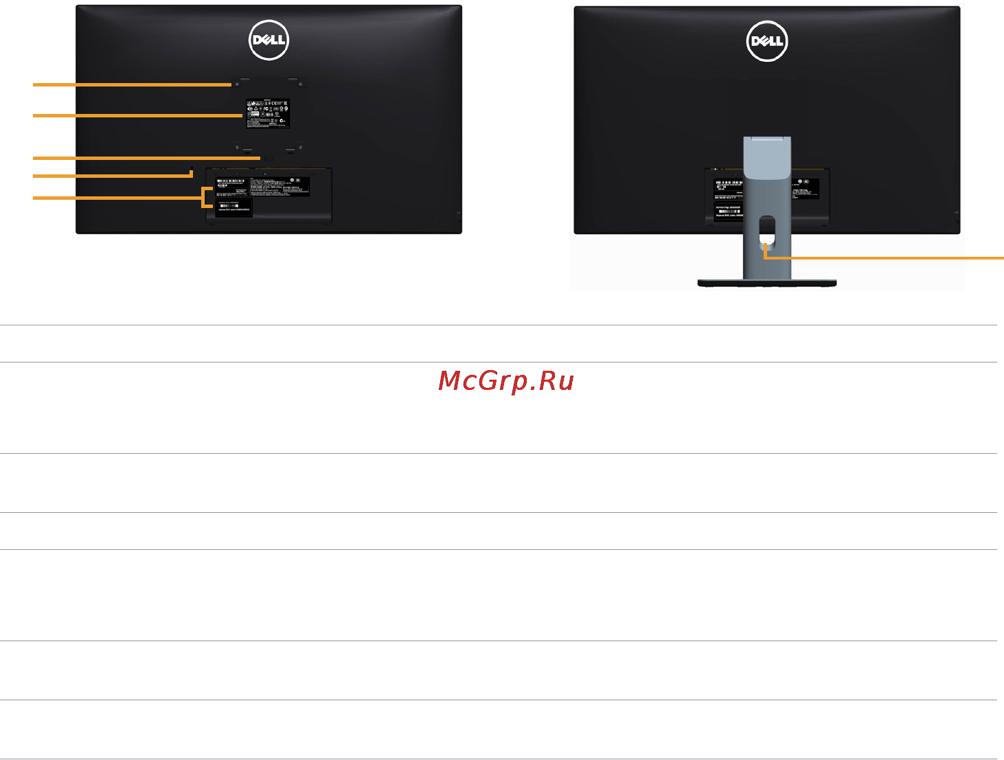 Dell S2715H [9/55] Вид сзади