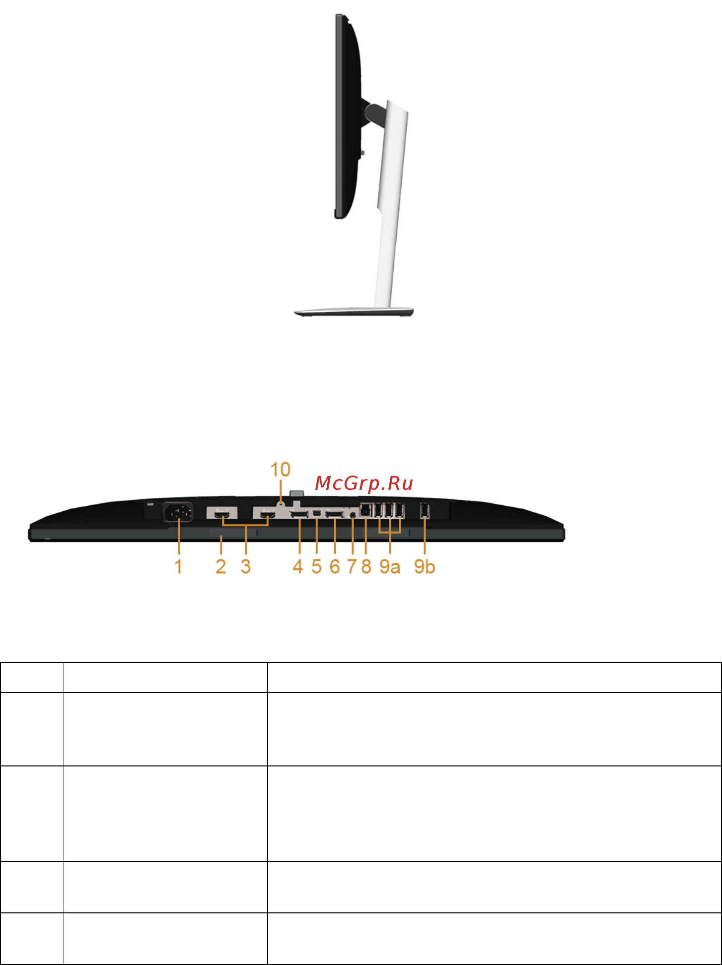 Dell U2415 [10/69] Вид снизу
