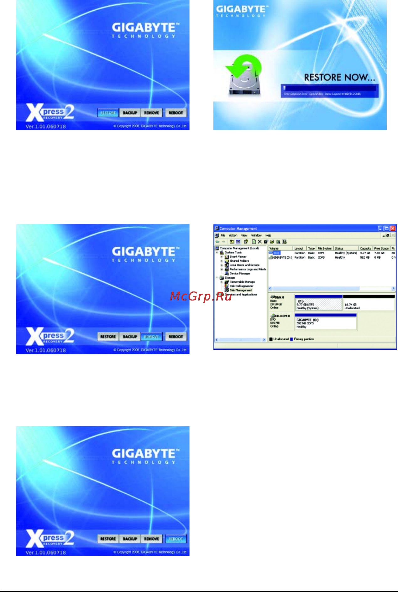 Gigabyte GA-73PVM-S2 (REV. 1.0) [63/100] D using the restore function in xpress recovery2