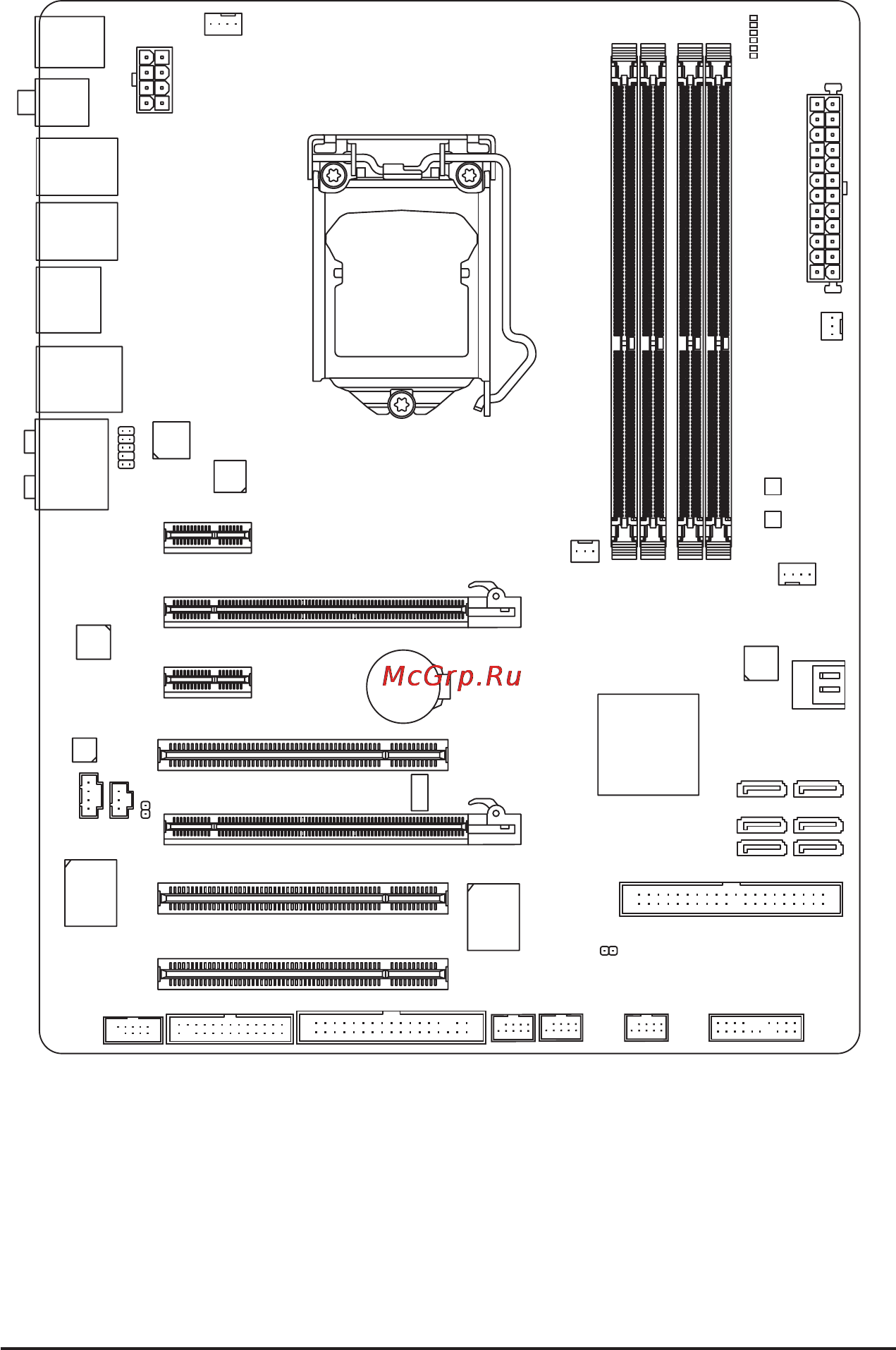Gigabyte GA-P55A-UD3R  (REV. 2.0) [7/136] Ga p55a ud3p ga p55a ud3r motherboard layout