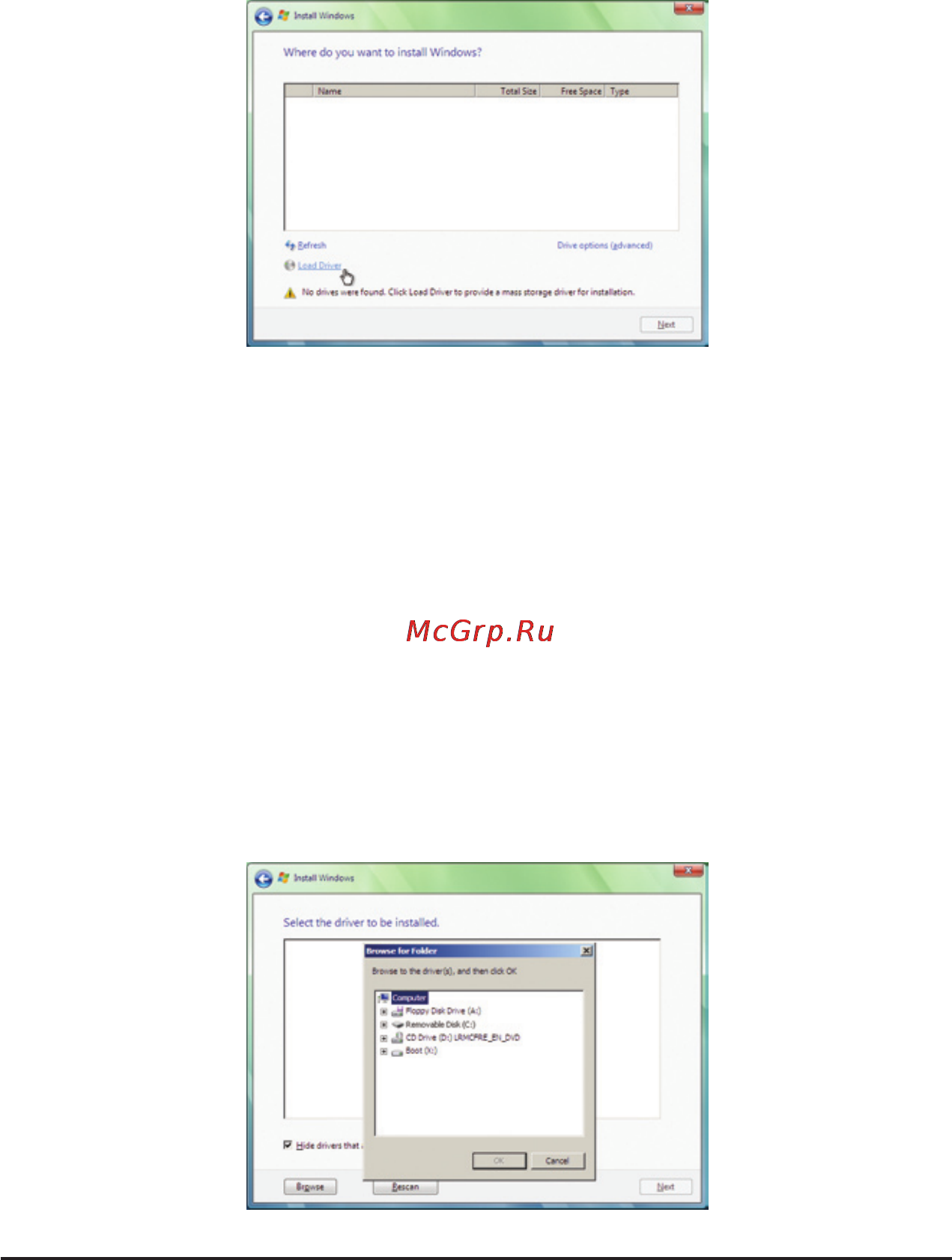 Gigabyte GA-P55-USB3L  (REV. 1.0) [96/120] B installing windows vista