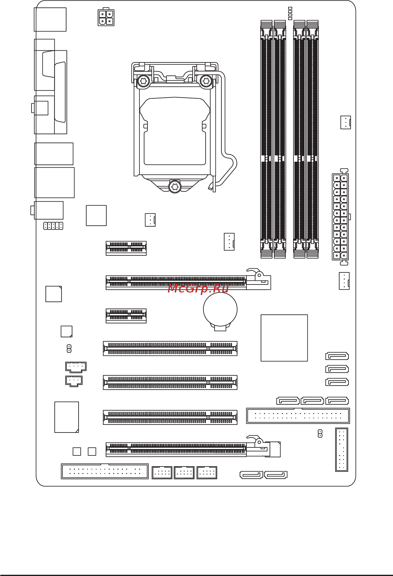 Gigabyte GA-P55-USB3L  (REV. 2.0) [7/120] Ga p55 usb3l motherboard layout