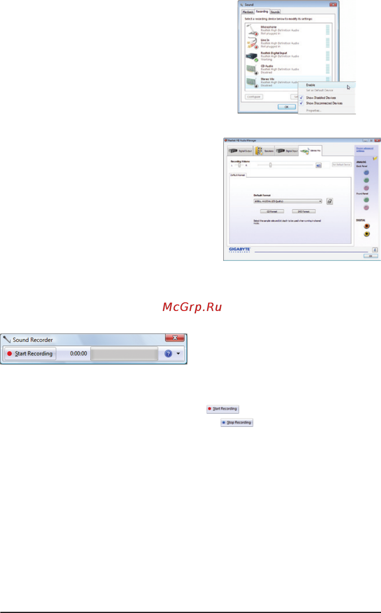 Gigabyte GA-P55-UD3L  (REV. 1.1) [118/128] 2 4 using the sound recorder