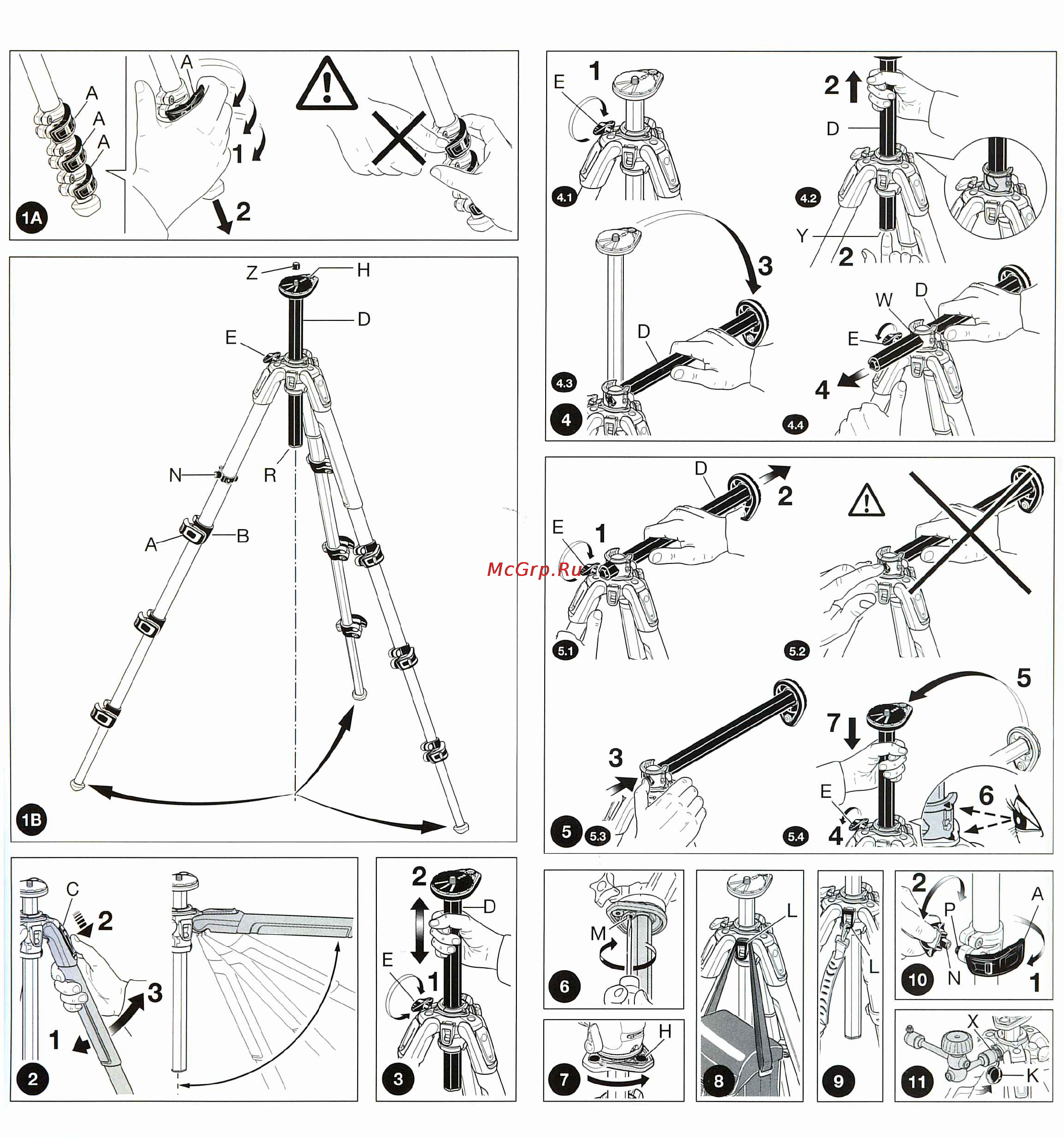 Manfrotto 190 KIT ALU 3-S Tripod + Ball (MK190XPRO3-BH) Инструкция по эксплуатации онлайн [2/4] 108686