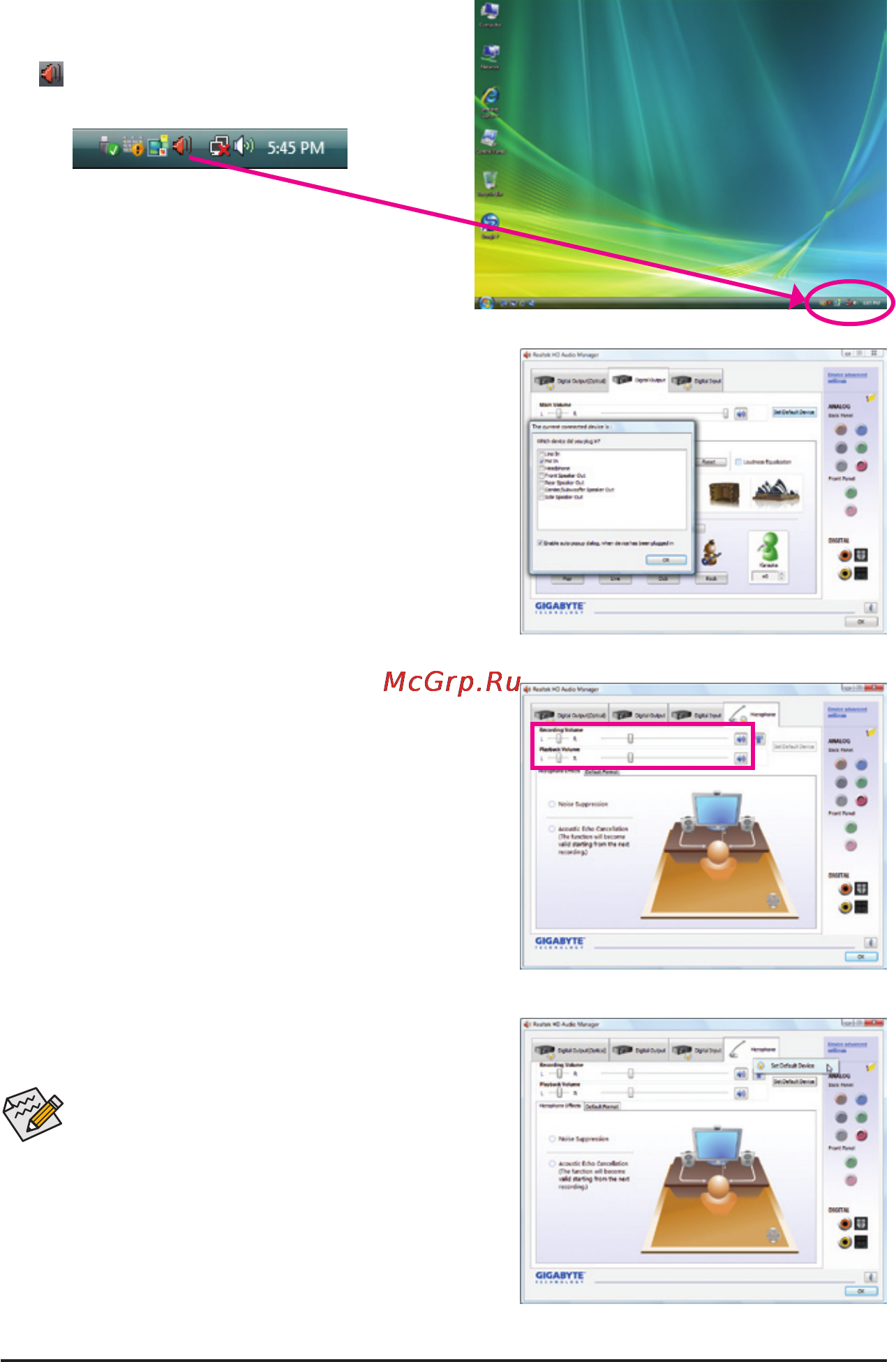 Gigabyte GA-H55-UD3H  (REV. 1.0) [83/96] 1 3 configuring microphone recording