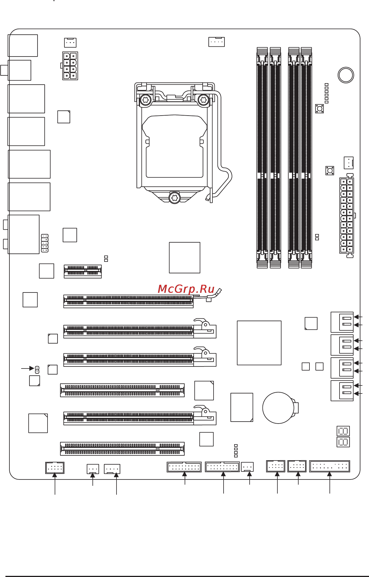 Gigabyte GA-P67A-UD7  (REV. 1.0) [7/128] Ga p67a ud7 motherboard layout