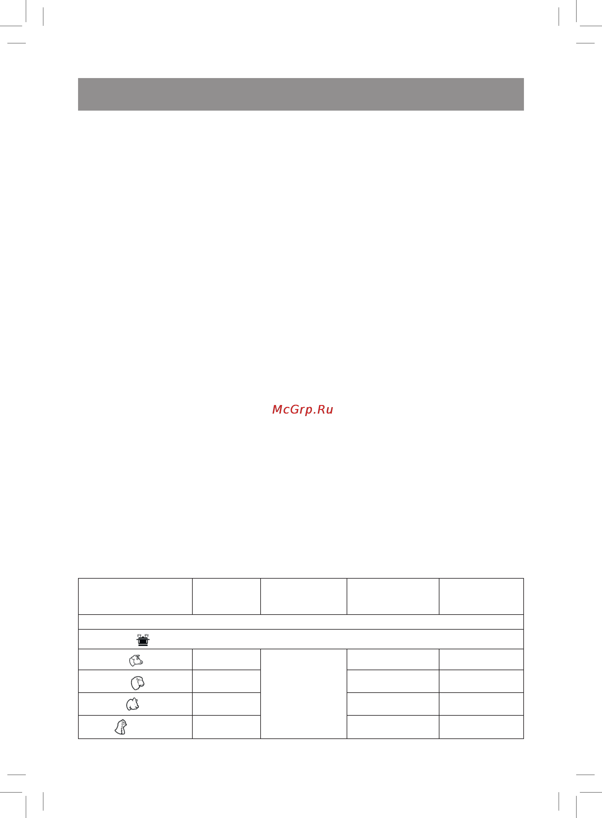 Vitek VT-4220 SR [6/13] Верхняя часть меню