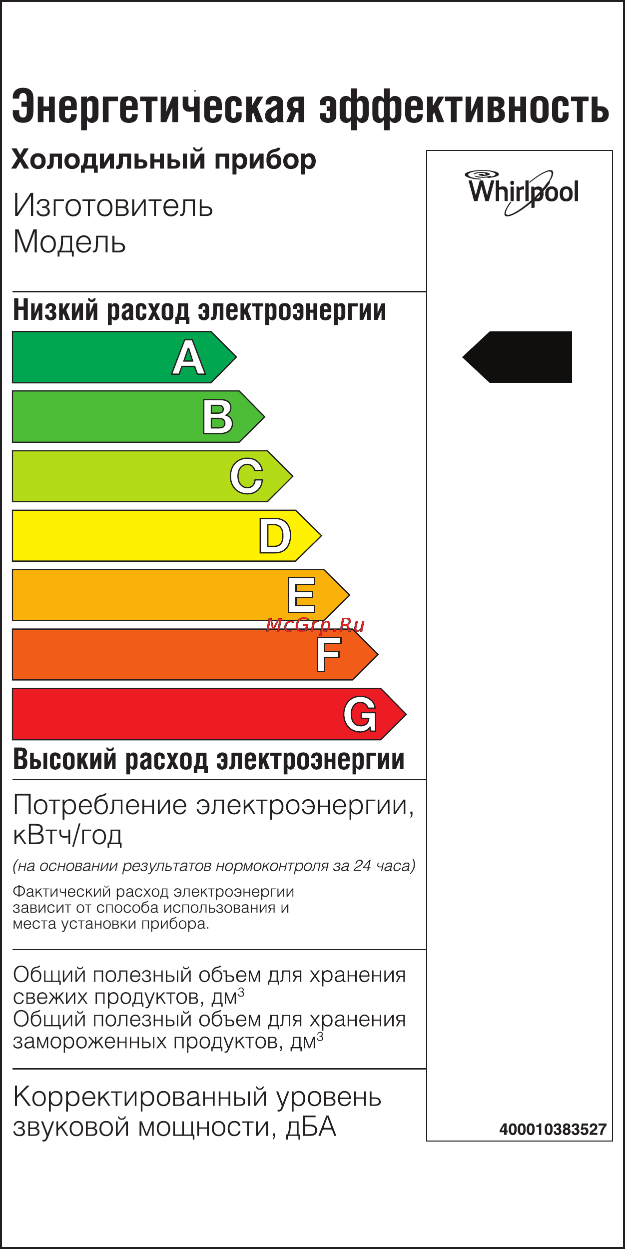 Whirlpool ART 8910/A+SF Инструкция по эксплуатации онлайн [6/6] 122747