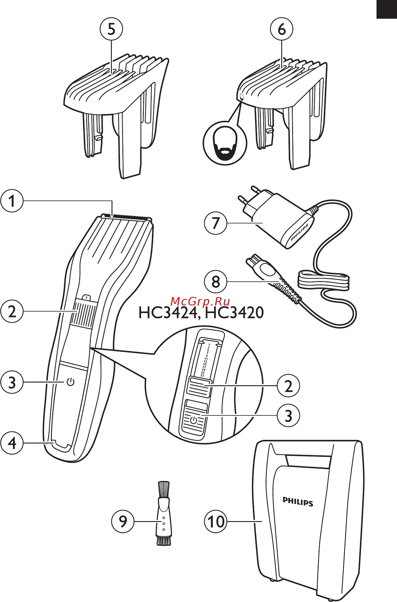 Philips SERIES 3000 HC3420/15 Инструкция по эксплуатации онлайн [3/12] 304725
