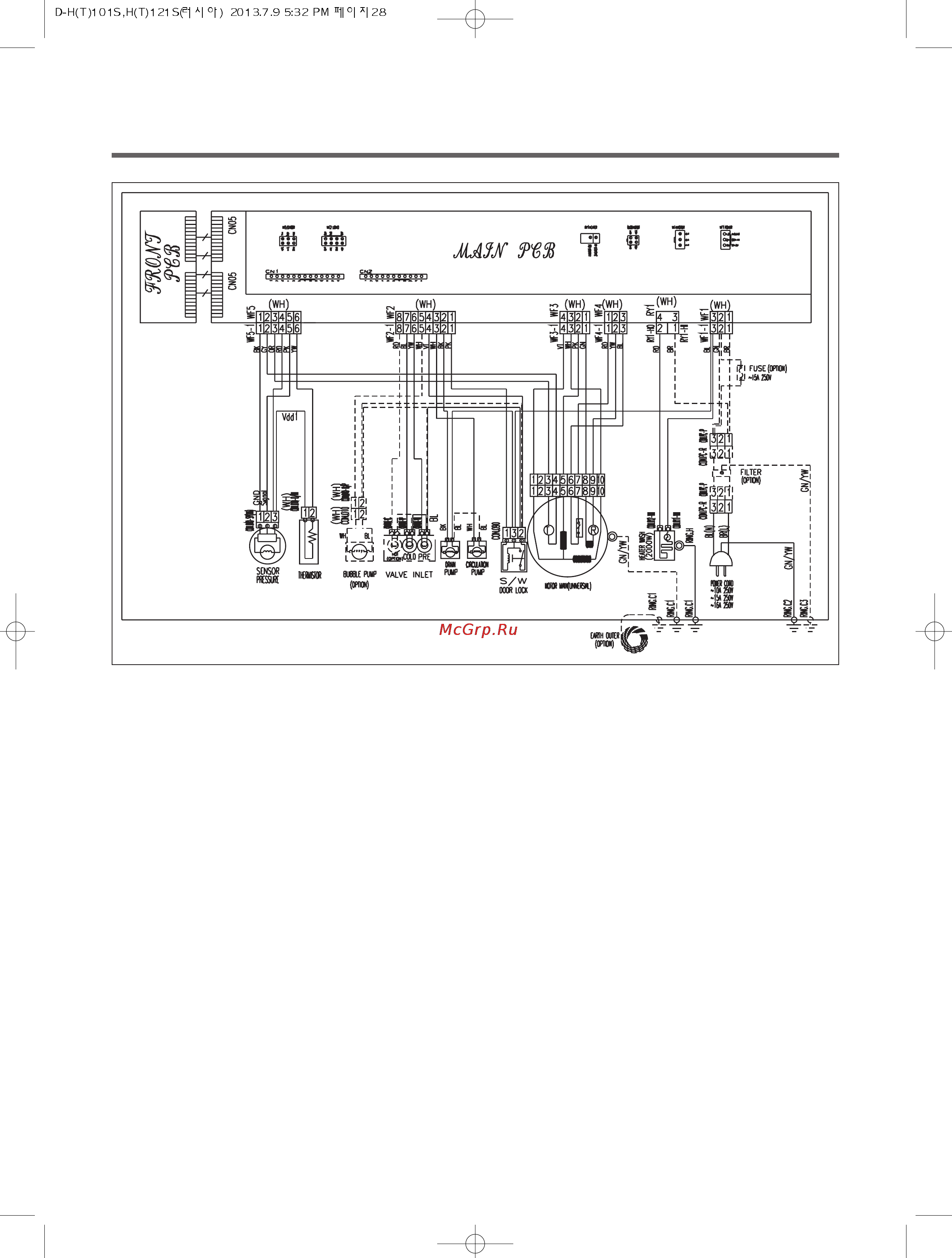Daewoo Electronics DWD-HT1212 [28/28] Схема электрических соединений