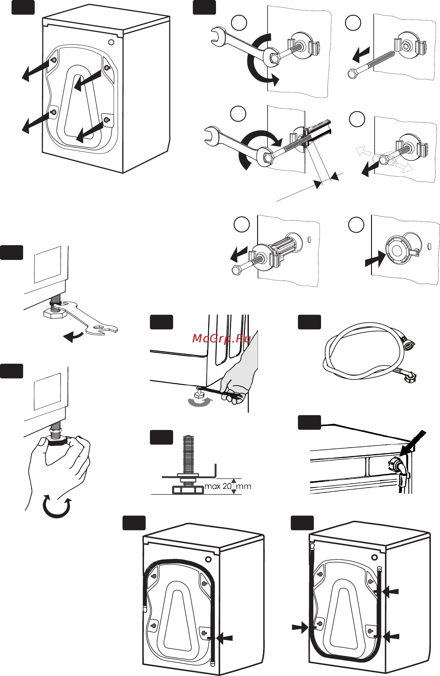 Whirlpool awss 64522, 1200 об/мин, 6 кг, 85*60*45 Инструкция по эксплуатации онлайн [12/12] 167020