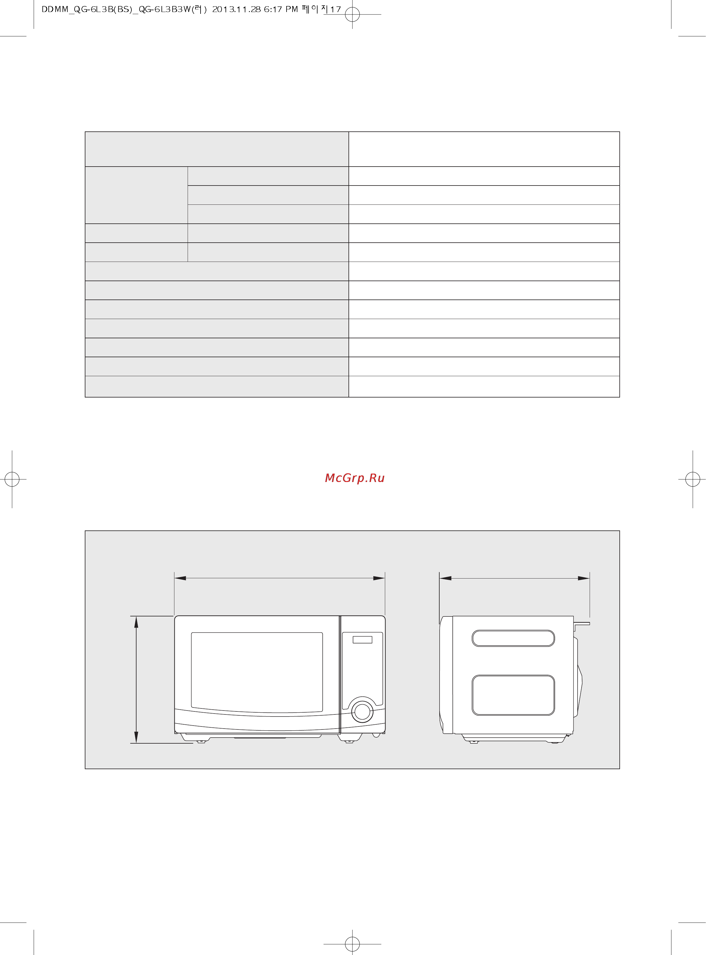 Daewoo Electronics KQG-6L3BS [19/30] Технические характеристики