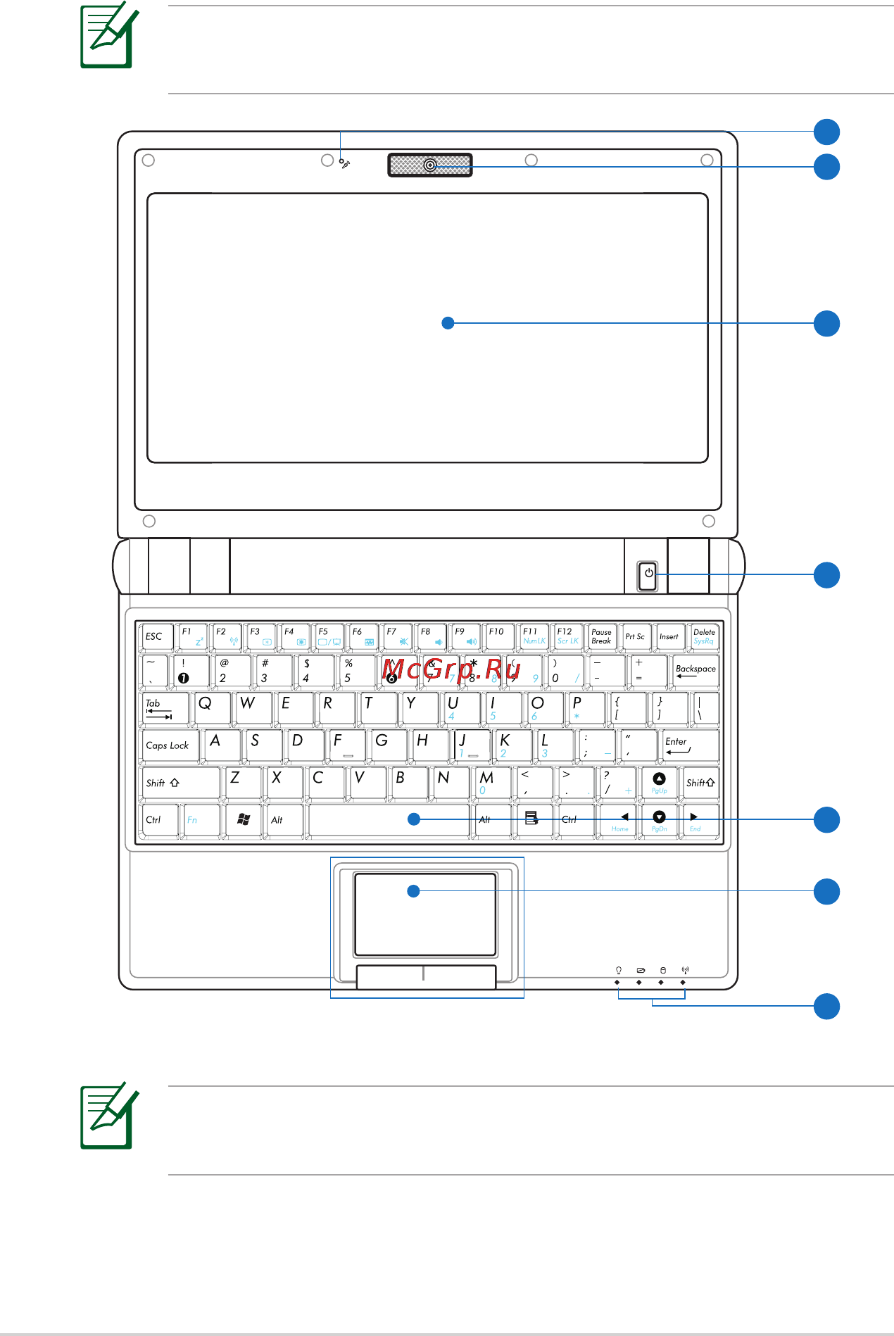 Asus EEE PC 900SD [10/56] Верхняя сторона