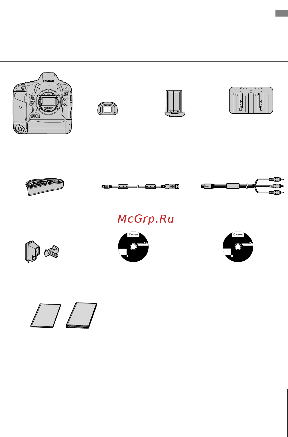 Canon EOS 1D C Body [4/100] Контрольный список комплекта поставки