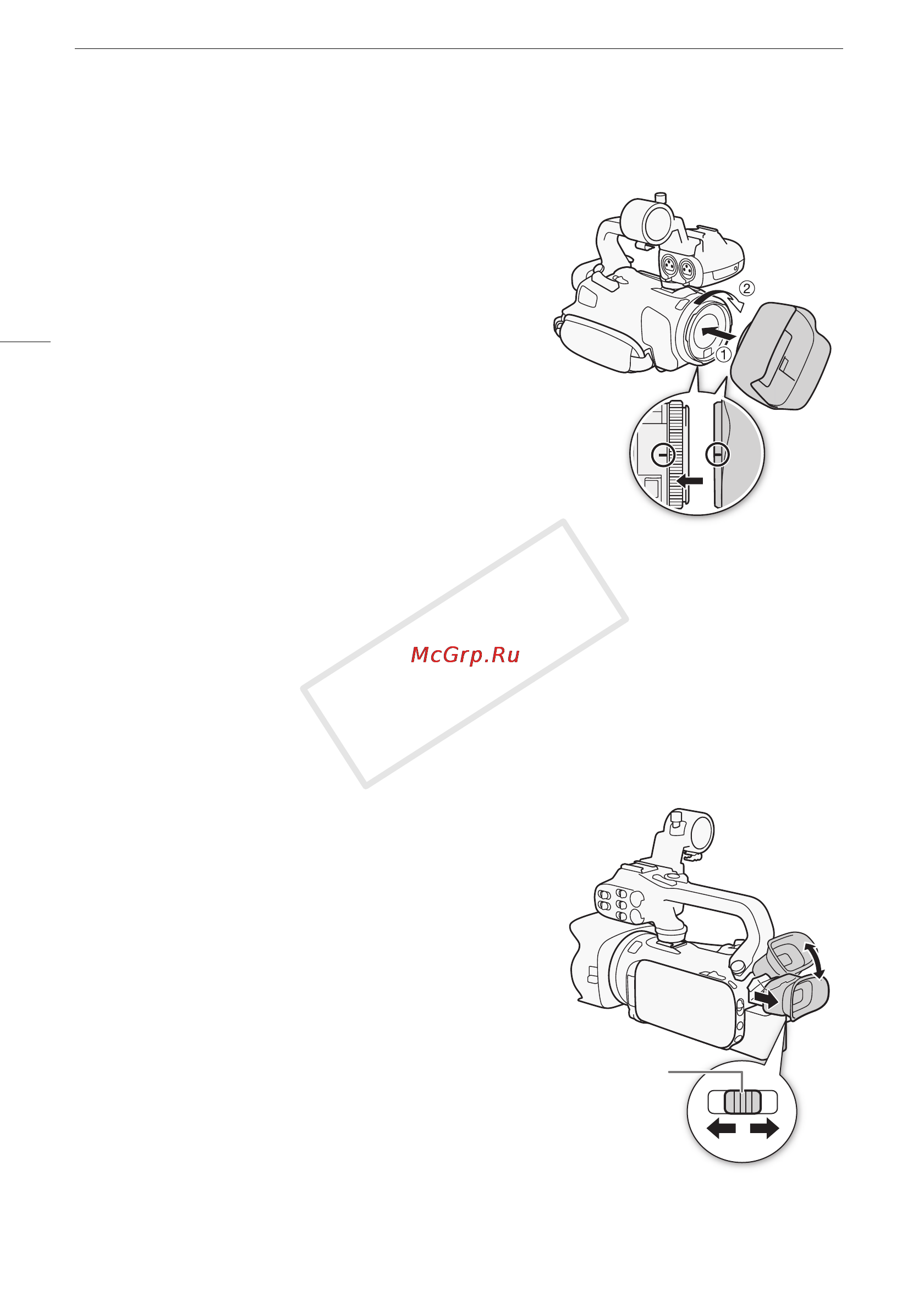 Canon XA25 [24/199] Использование бленды и крышки объектива