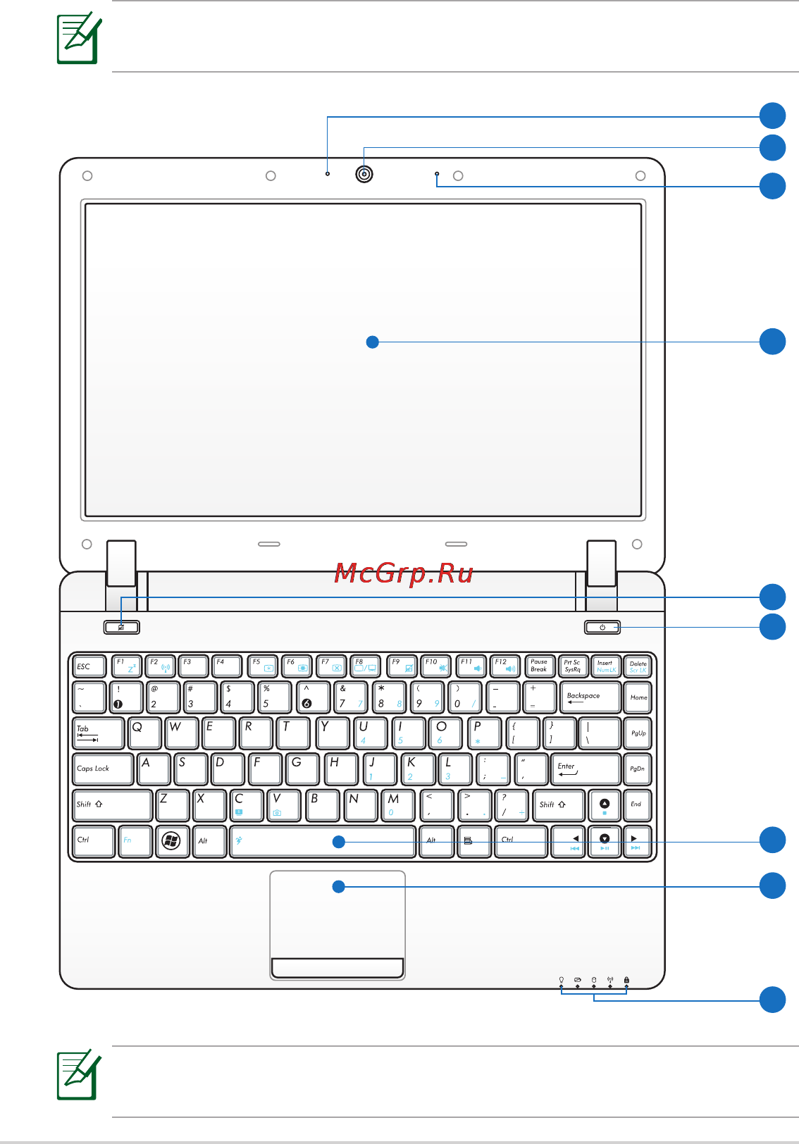 Asus EEEPC 1201NL [10/60] Верхняя сторона