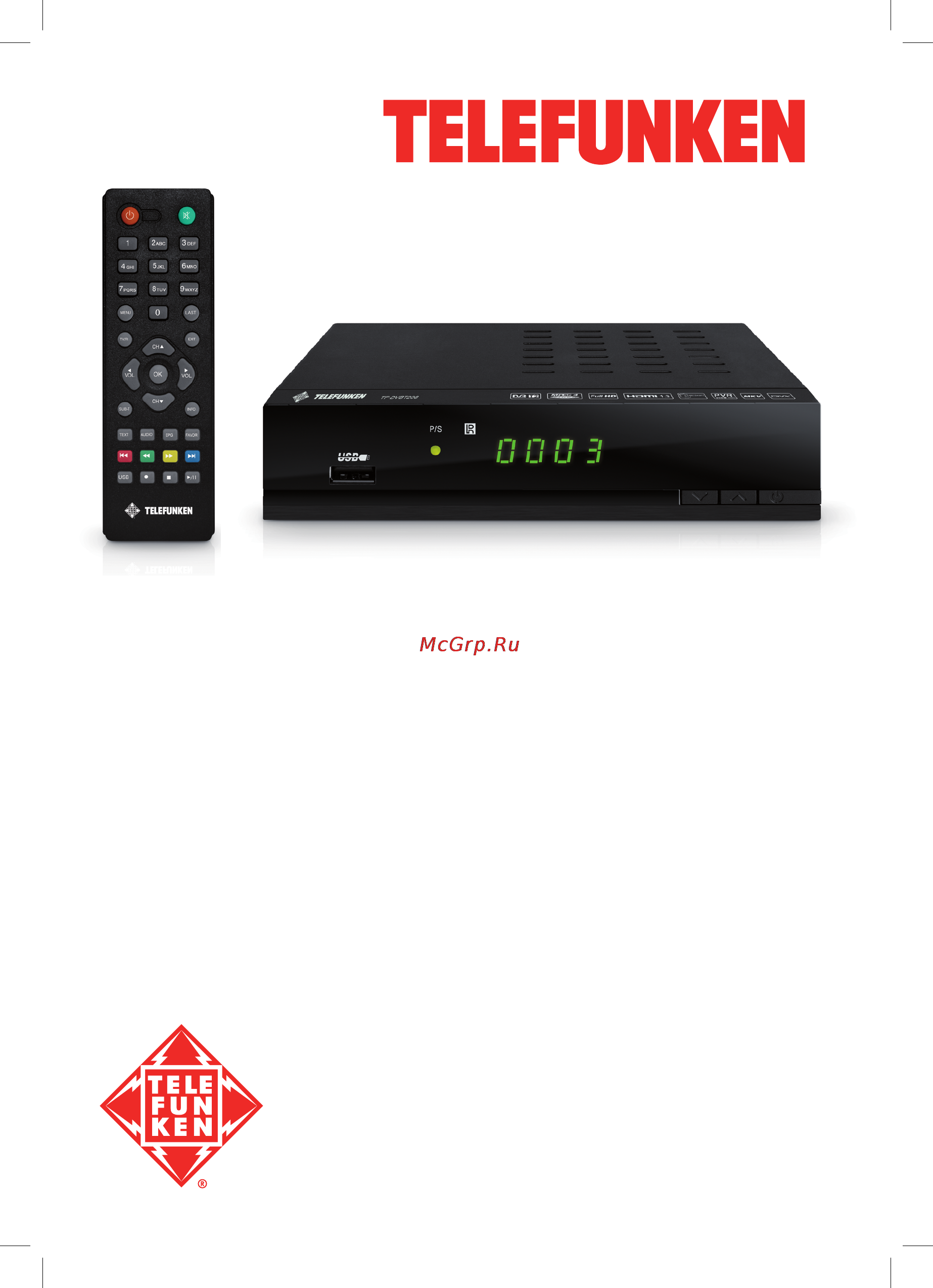 Telefunken TF-DVBT206 Инструкция по эксплуатации онлайн