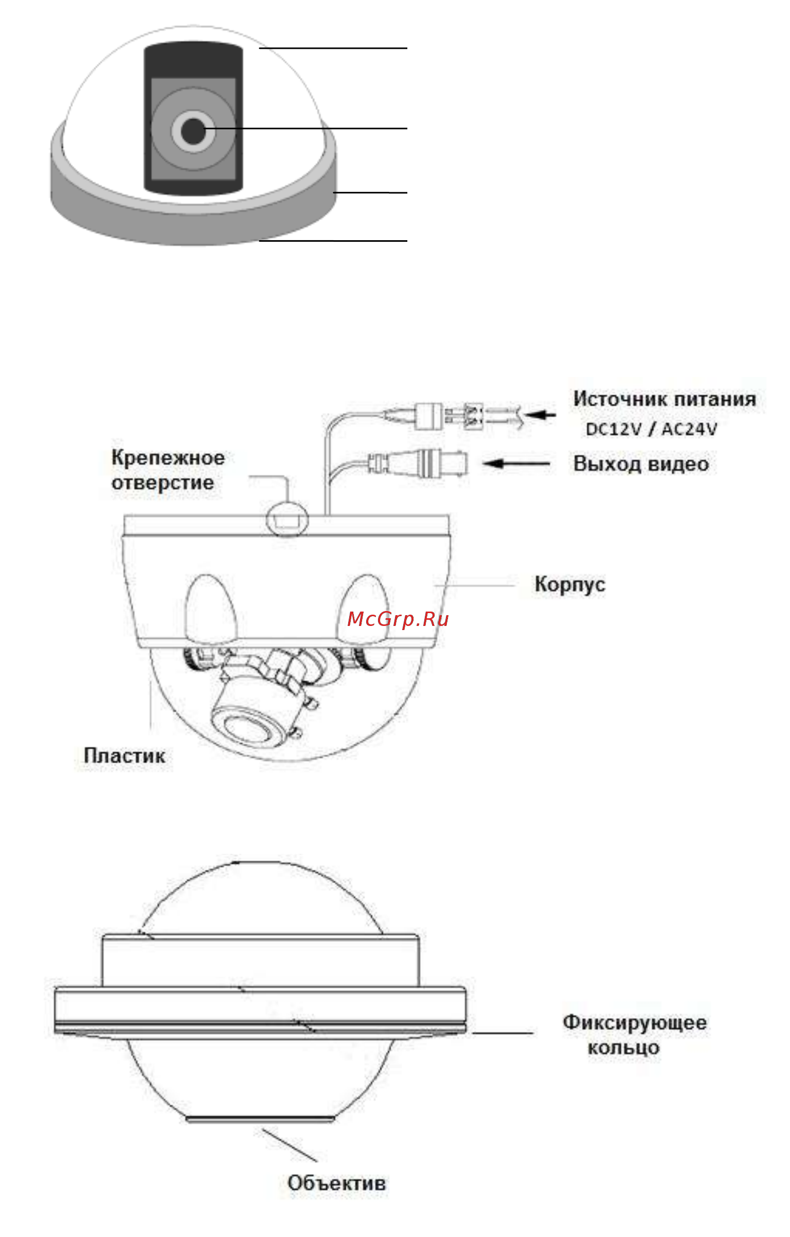 Hikvision DS-2CC102A [10/22] Разъемы
