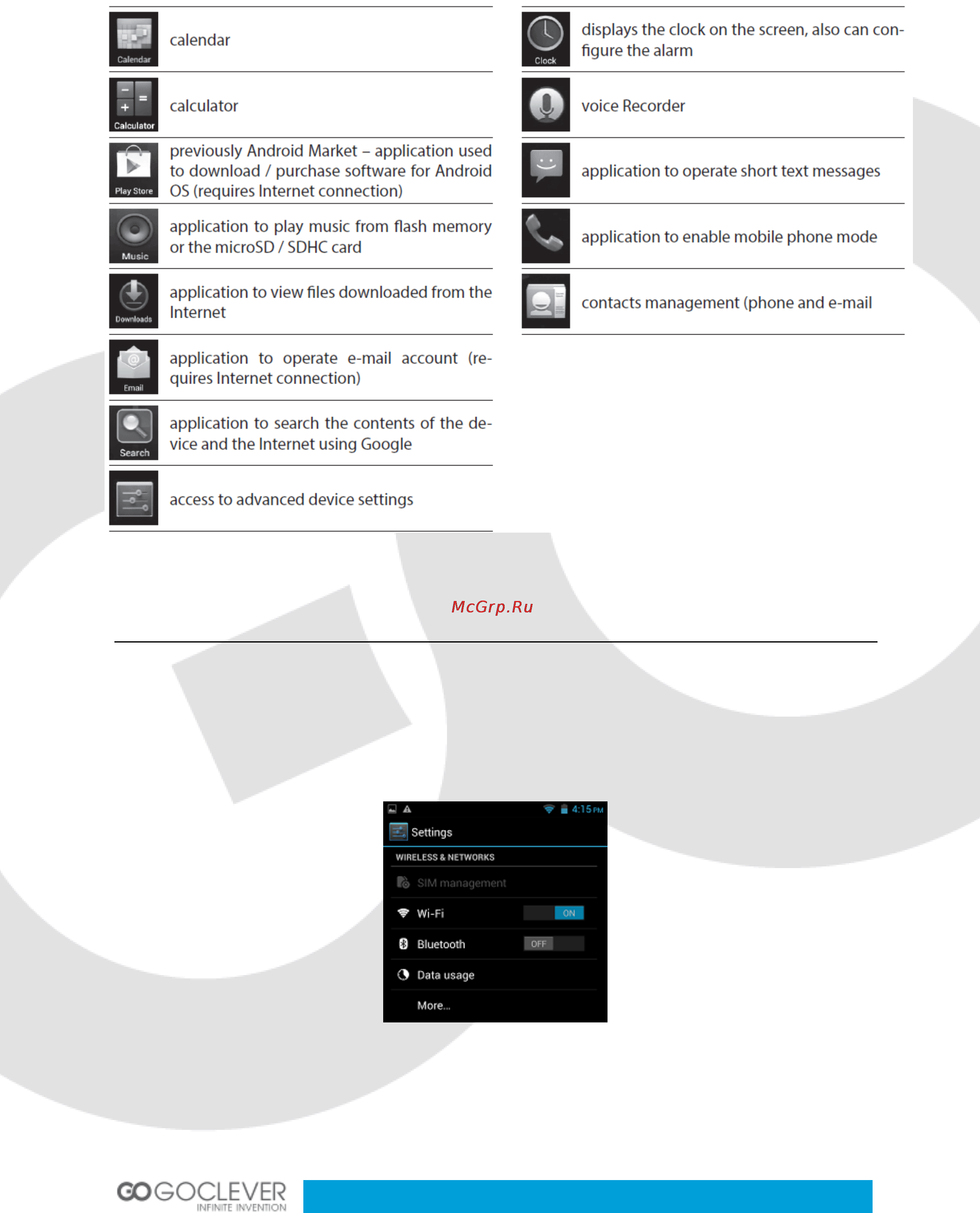Goclever FONE 570Q [14/24] Advanced device settings