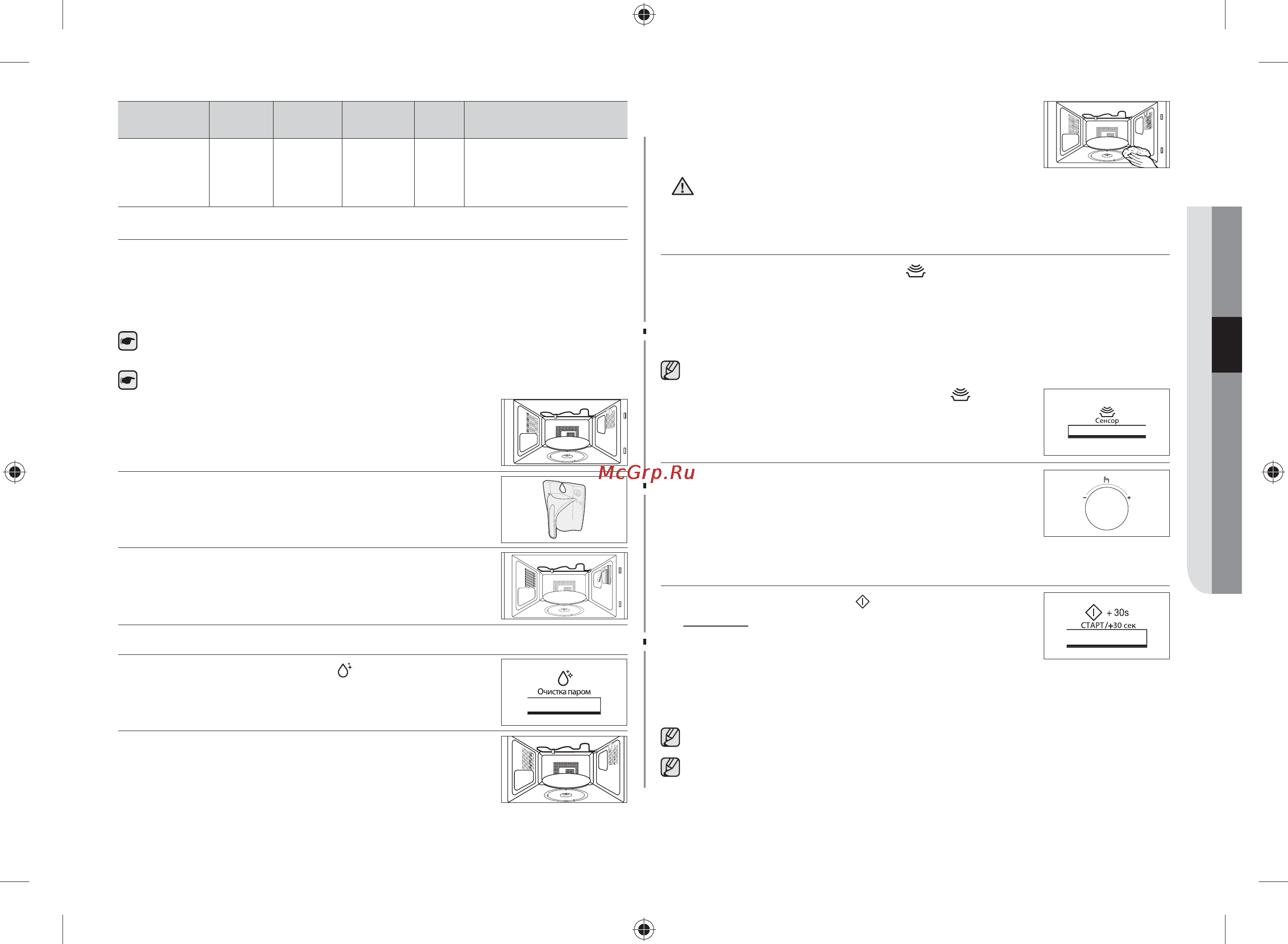 Samsung CE118PTR-X [29/48] Использование функции очистки паром