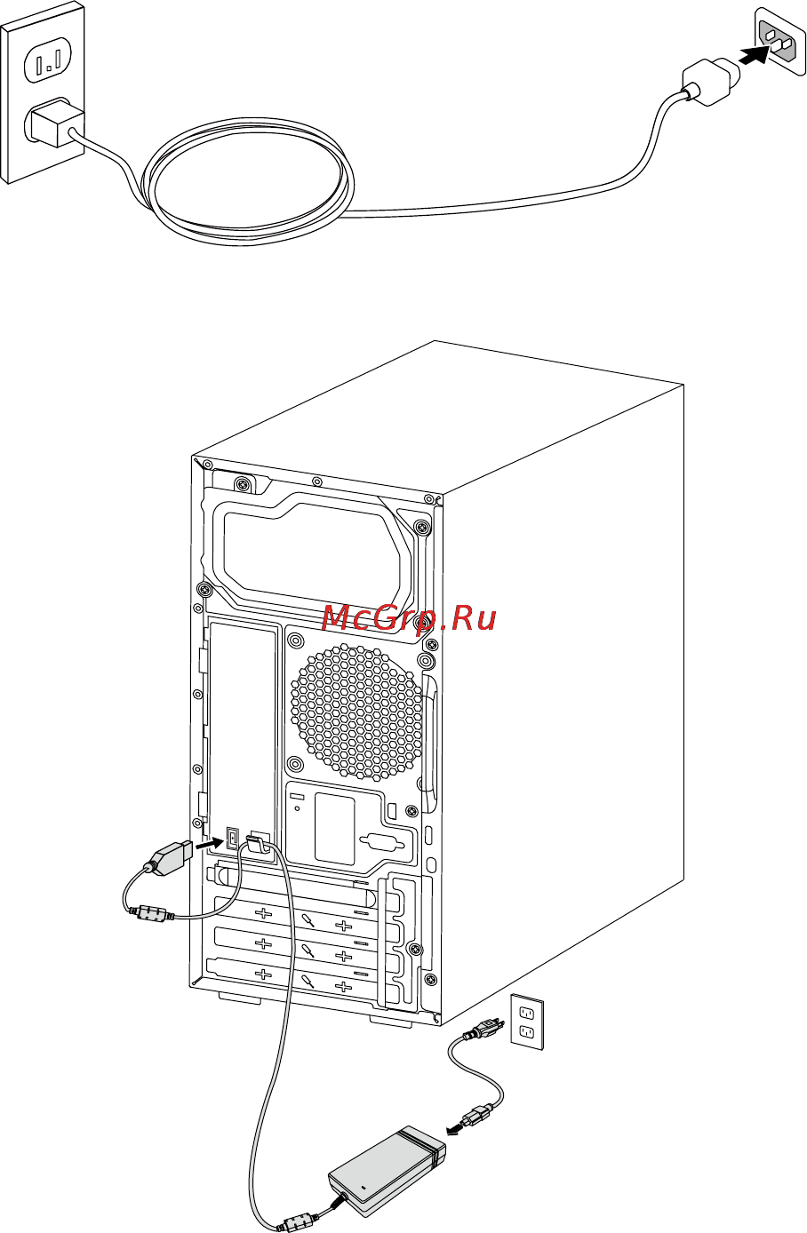 Lenovo H50-50 /90B7002VRS/ [15/63] Подключение шнура питания